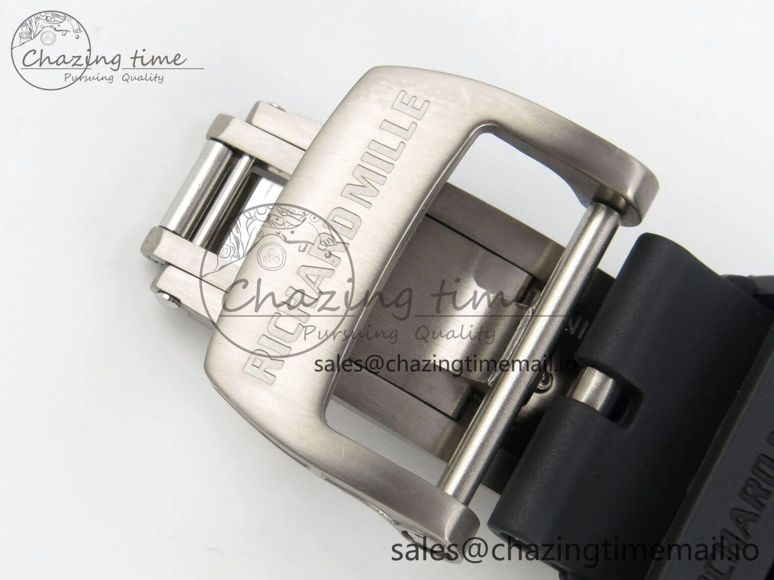 Custom RM055 Black Ceramic ZGF Best Edition RG Inner Bezel on Black Rubber Strap Vaucher Manufacture Fleurier Movement (Free Sprung)