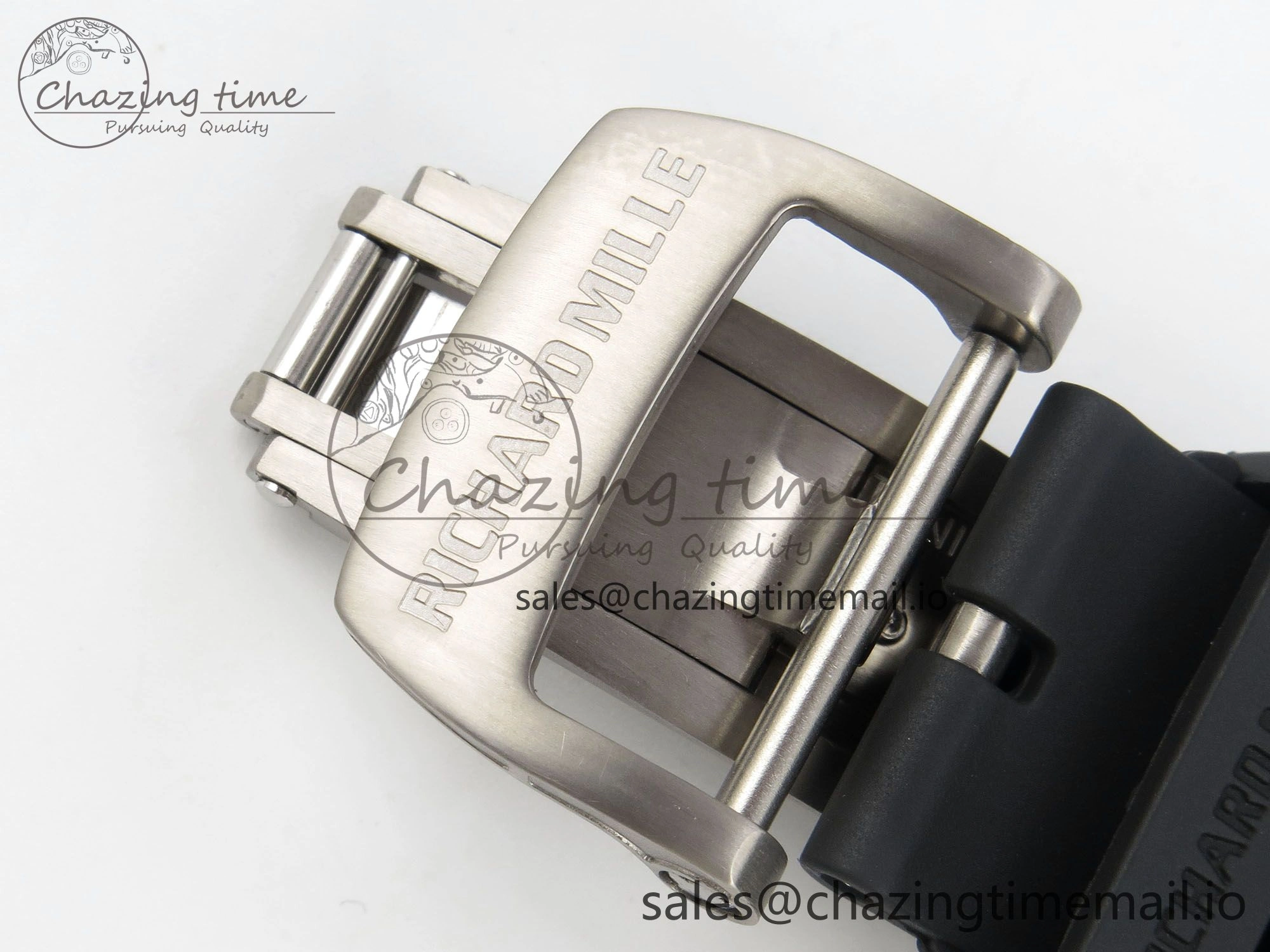 Custom RM055 Black Ceramic ZGF Best Edition RG Inner Bezel on Black Rubber Strap Vaucher Manufacture Fleurier Movement (Free Sprung)