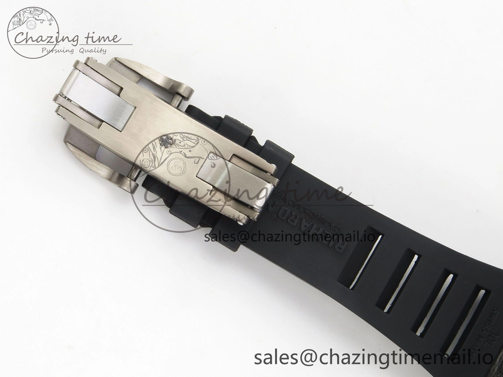 Custom RM055 Black Ceramic ZGF Best Edition RG Inner Bezel on Black Rubber Strap Vaucher Manufacture Fleurier Movement (Free Sprung)