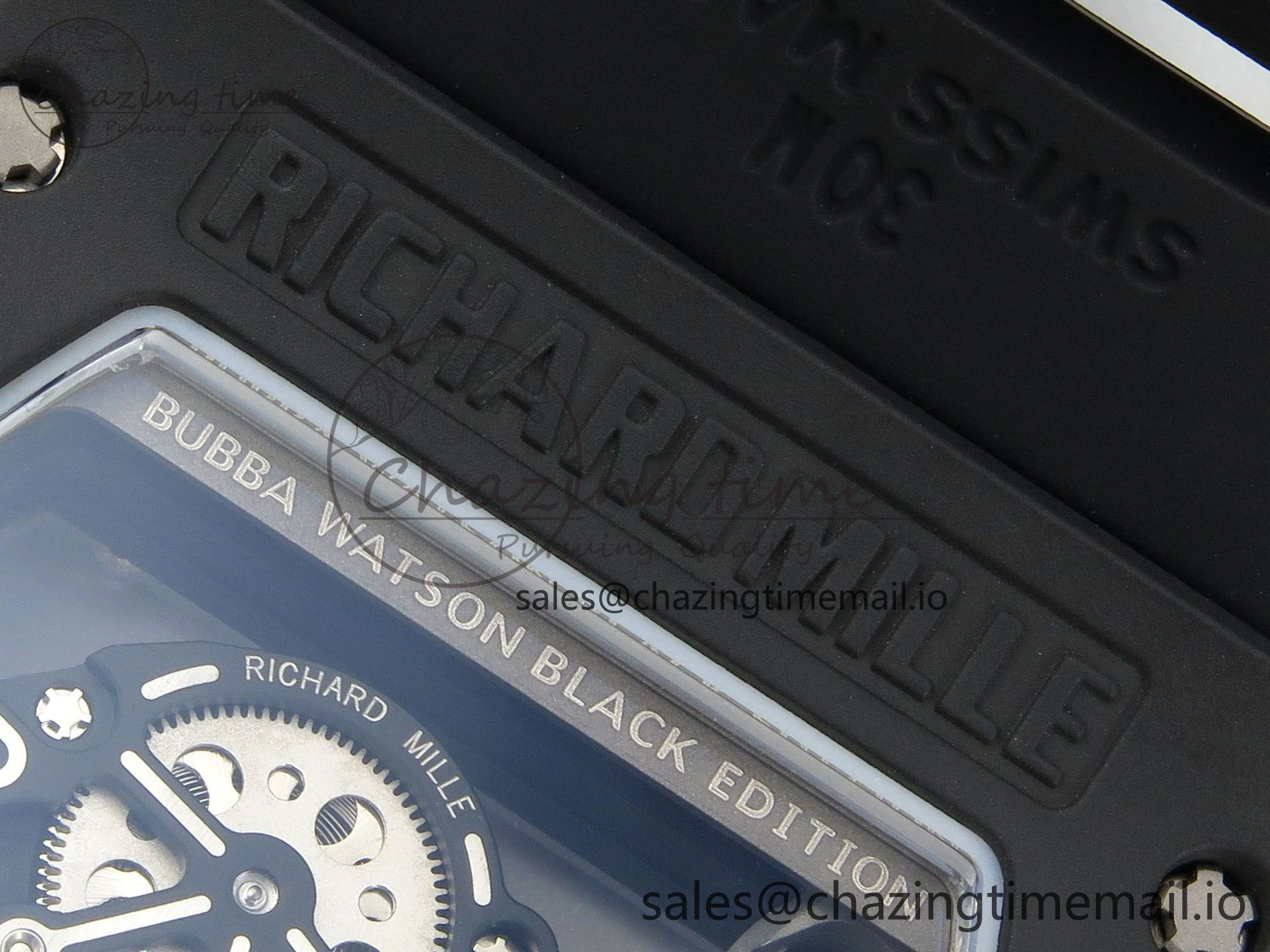 Custom RM055 Black Ceramic ZGF Best Edition Silver Inner Bezel on Black Rubber Strap Vaucher Manufacture Fleurier Movement (Free Sprung)