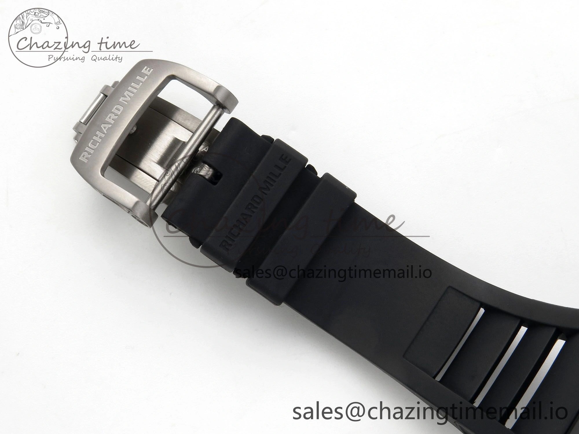 Custom RM055 Black Ceramic ZGF Best Edition Silver Inner Bezel on Black Rubber Strap Vaucher Manufacture Fleurier Movement (Free Sprung)
