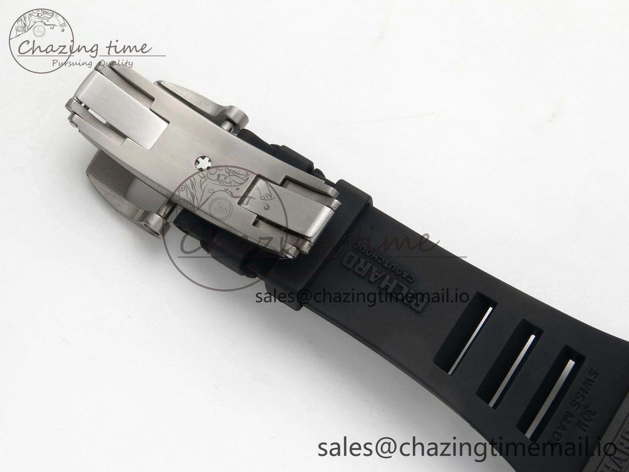 Custom RM055 Black Ceramic ZGF Best Edition Silver Inner Bezel on Black Rubber Strap Vaucher Manufacture Fleurier Movement (Free Sprung)