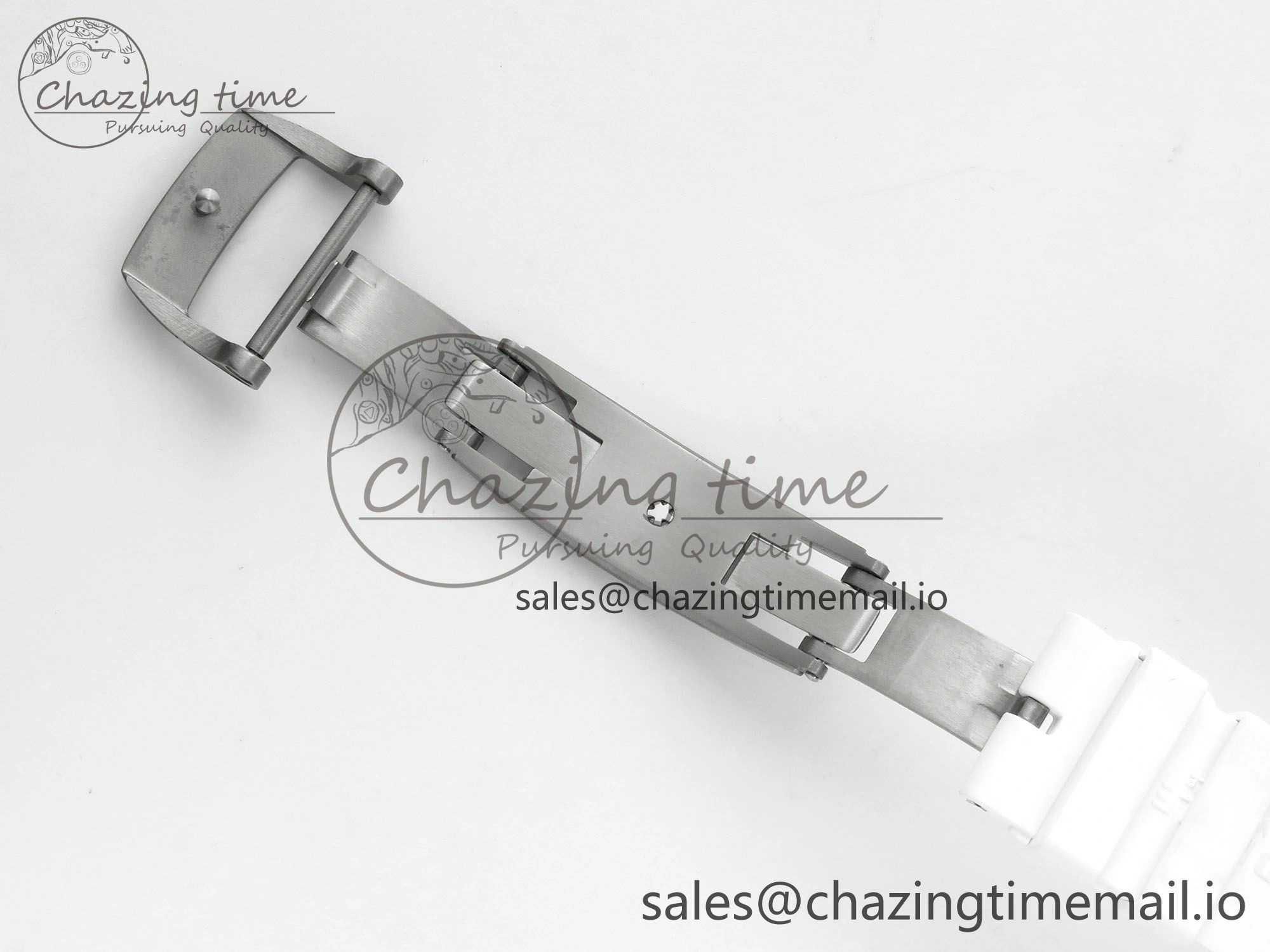 Custom RM055 Black Ceramic ZGF Best Edition White Inner Bezel on White Rubber Strap Vaucher Manufacture Fleurier Movement (Free Sprung)