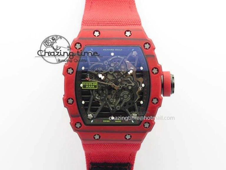 Custom RM055 Black Ceramic ZGF Best Edition White Inner Bezel on White Rubber Strap Vaucher Manufacture Fleurier Movement (Free Sprung)