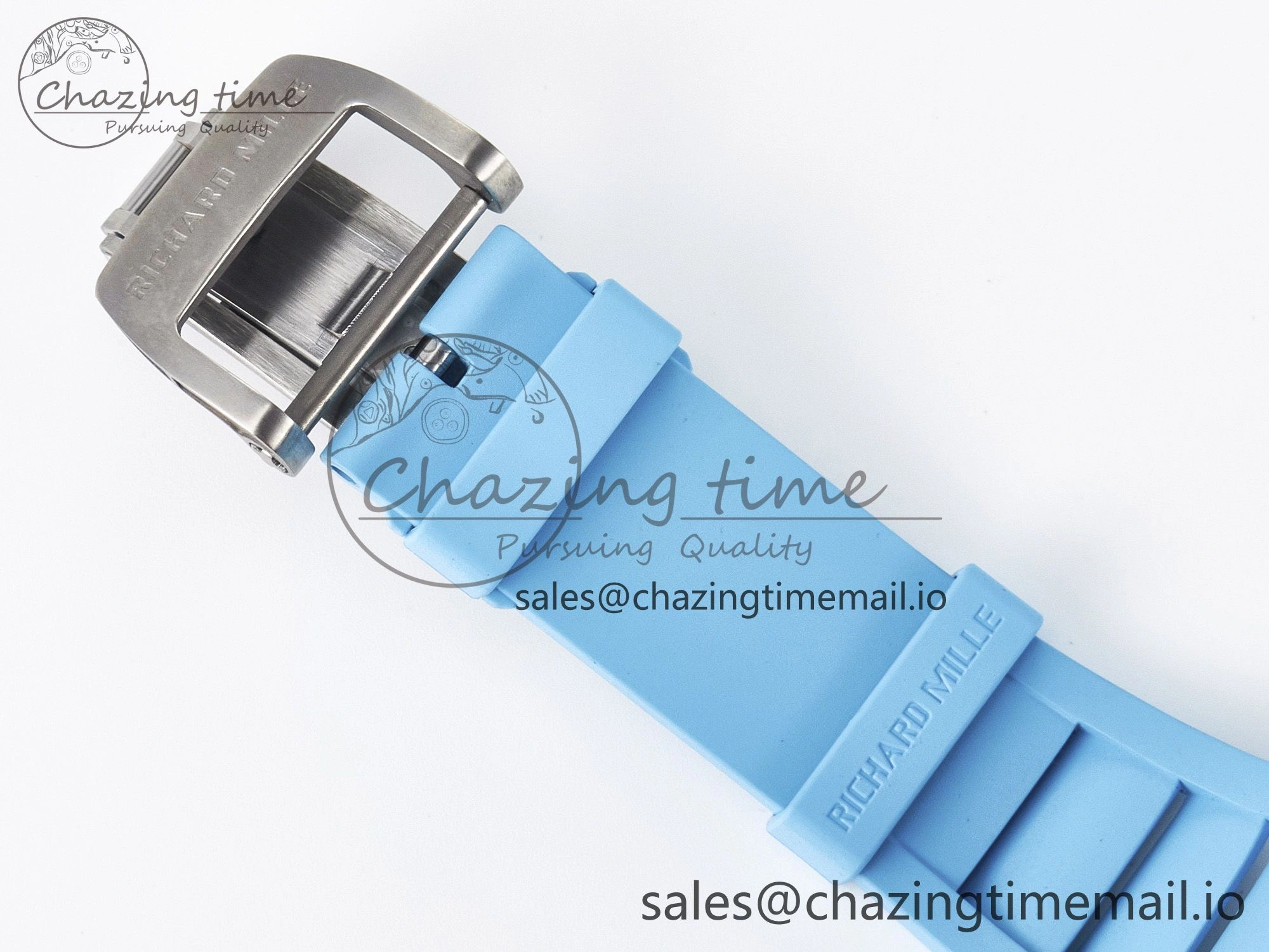Custom RM055 NTPT APSF 1:1 Best Edition Blue Bezel Blue Crown on Rubber Strap Custom Vaucher Movement