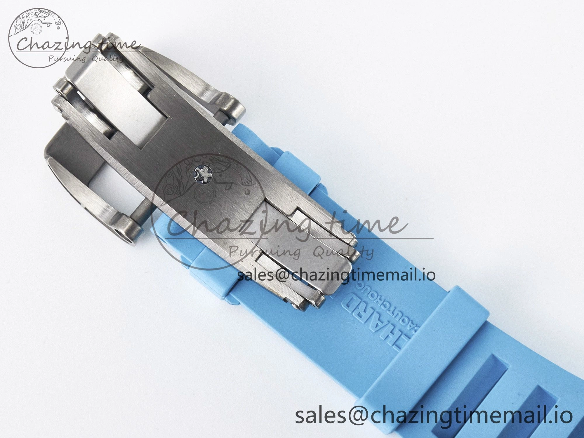 Custom RM055 NTPT APSF 1:1 Best Edition Blue Bezel Blue Crown on Rubber Strap Custom Vaucher Movement