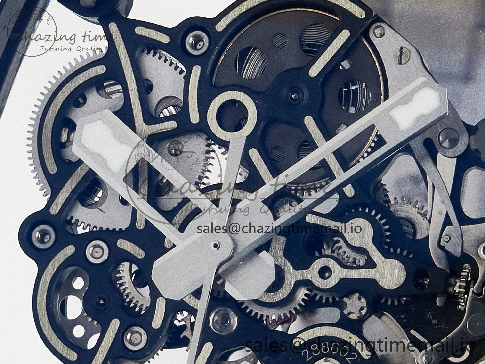 Custom RM055 NTPT APSF 1:1 Best Edition White Bezel Red Crown on Rubber Strap Custom Vaucher Movement