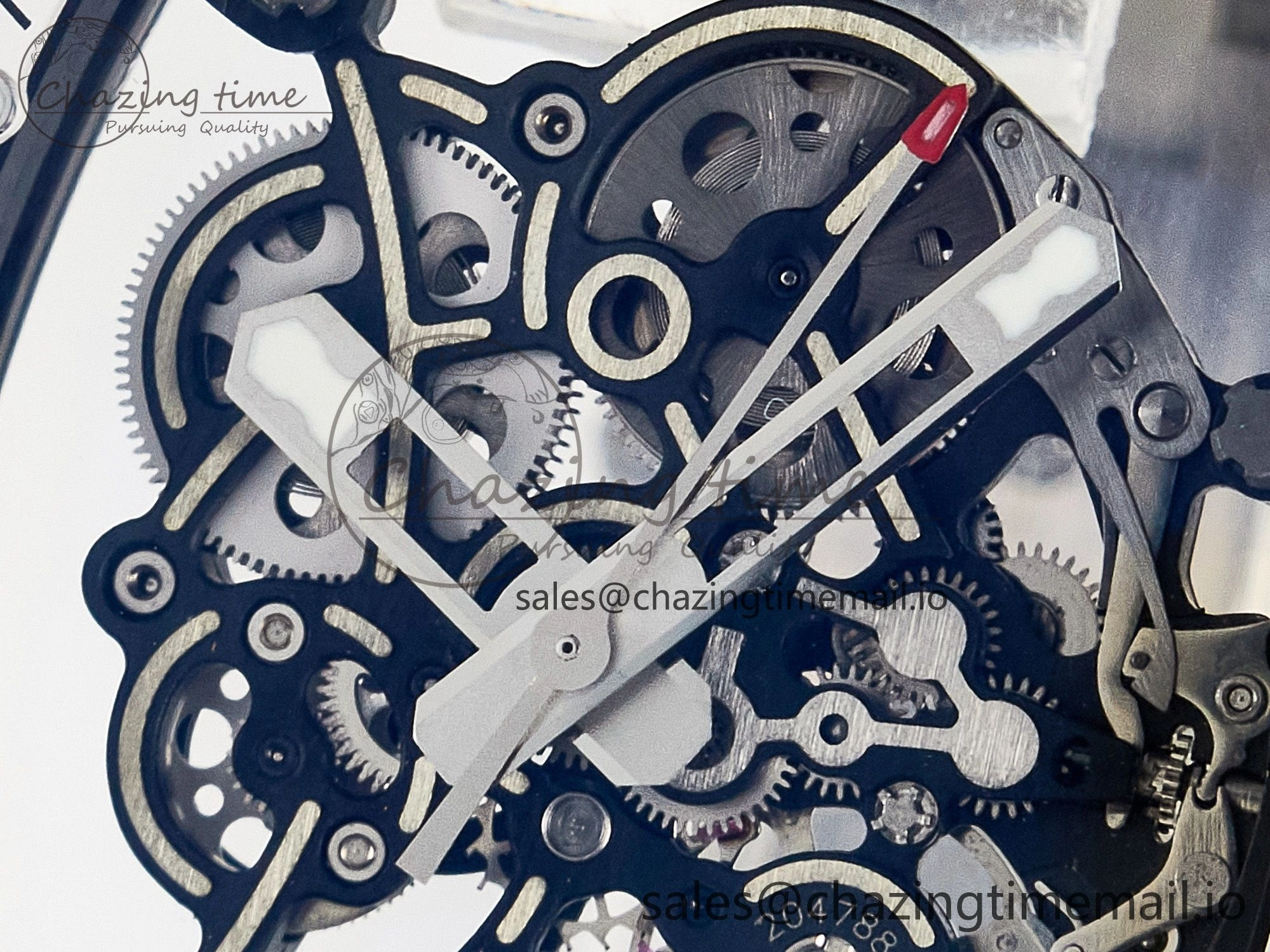 Custom RM055 NTPT APSF 1:1 Best Edition White Bezel White Crown on Rubber Strap Custom Vaucher Movement