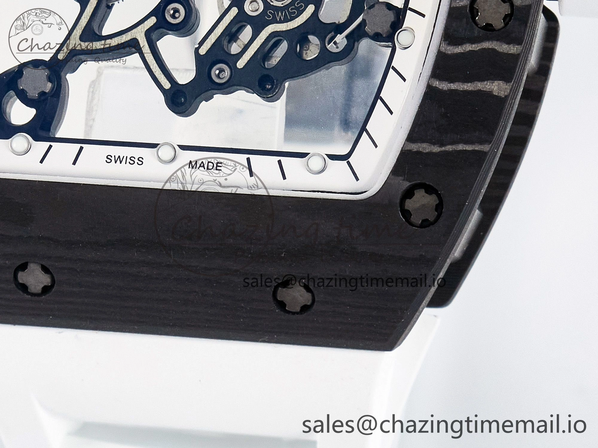 Custom RM055 NTPT APSF 1:1 Best Edition White Bezel White Crown on Rubber Strap Custom Vaucher Movement