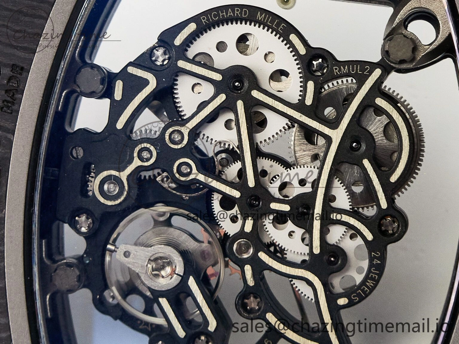 Custom RM055 NTPT APSF 1:1 Best Edition White Bezel White Crown on Rubber Strap Custom Vaucher Movement