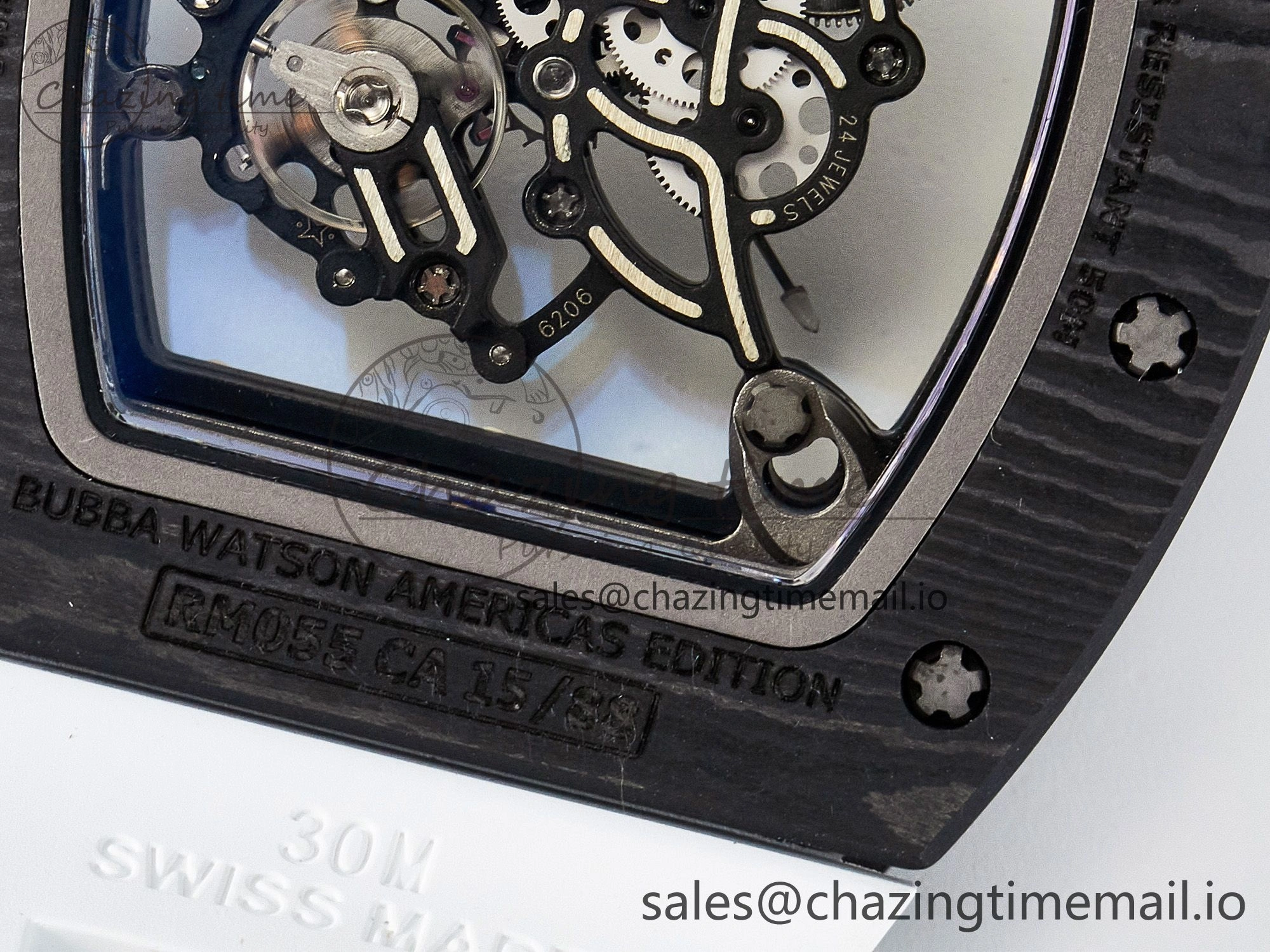 Custom RM055 NTPT APSF 1:1 Best Edition White Bezel White Crown on Rubber Strap Custom Vaucher Movement