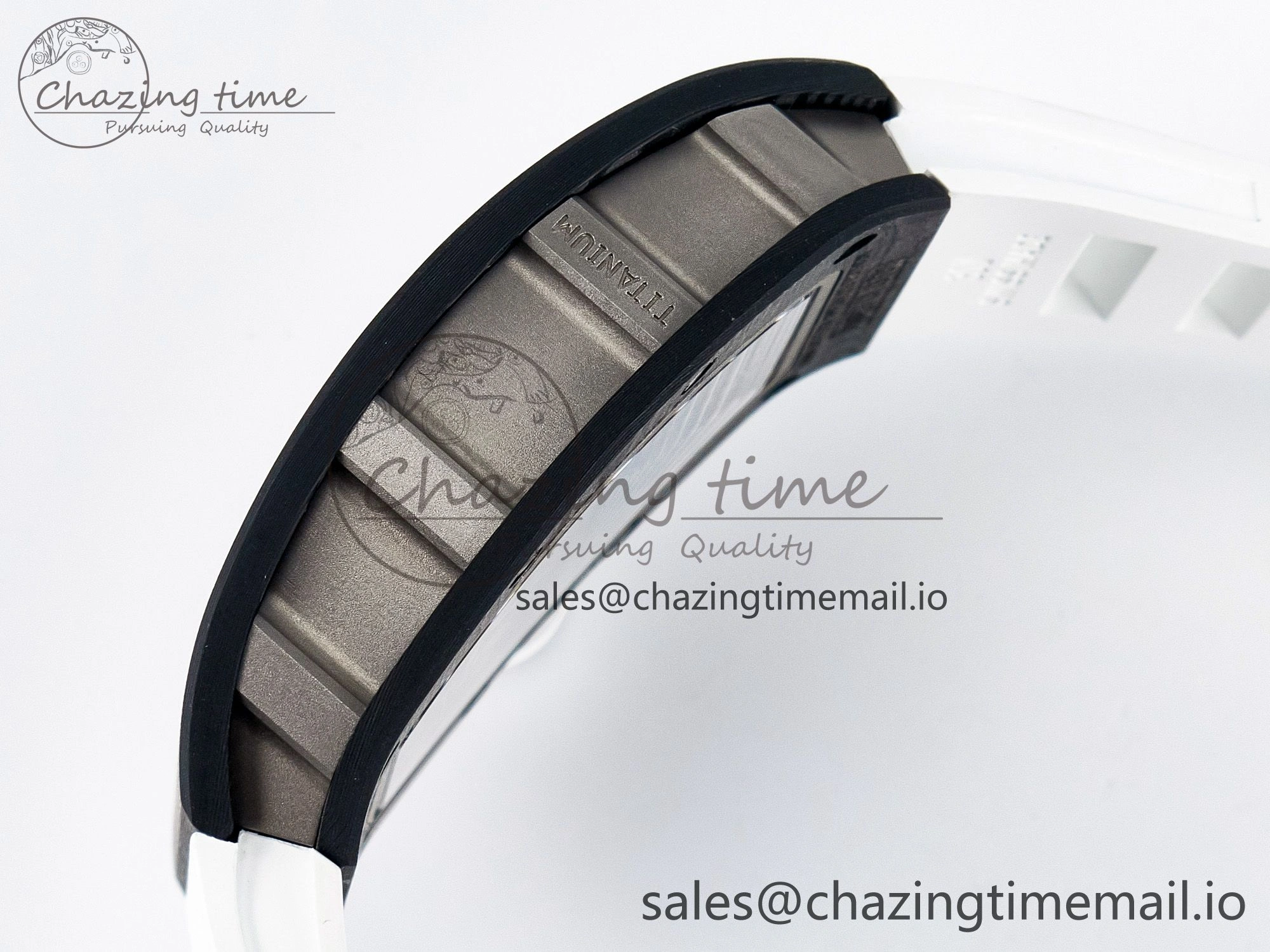 Custom RM055 NTPT APSF 1:1 Best Edition White Bezel White Crown on Rubber Strap Custom Vaucher Movement