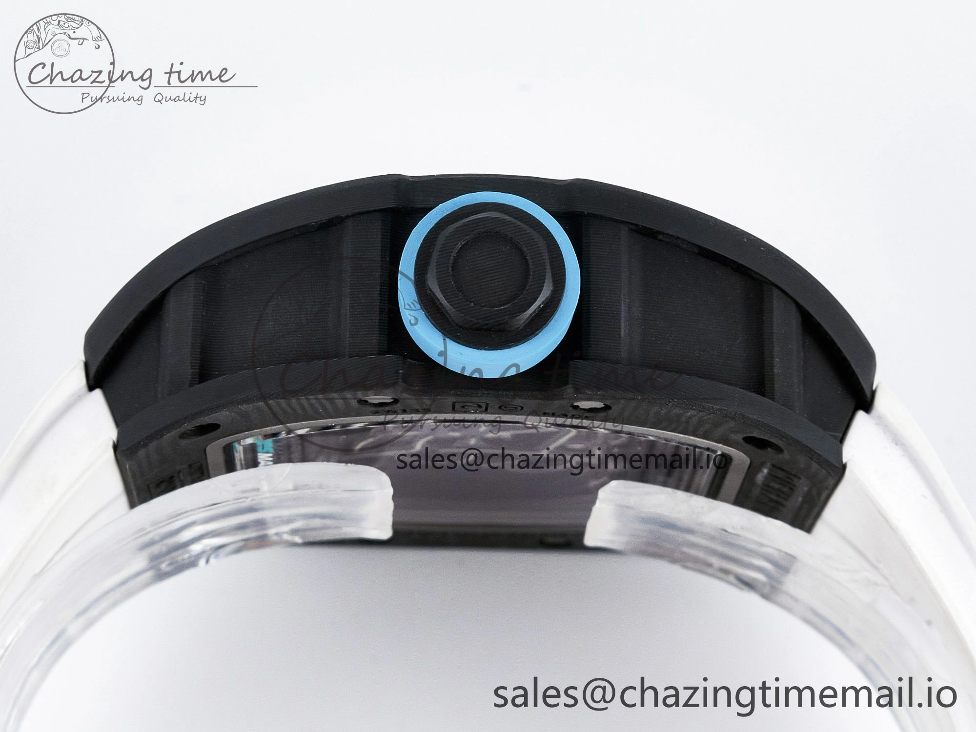 Custom RM055 NTPT PPMF 1:1 Best Edition Blue Bezel Blue Crown on Rubber Strap Custom Vaucher Movement
