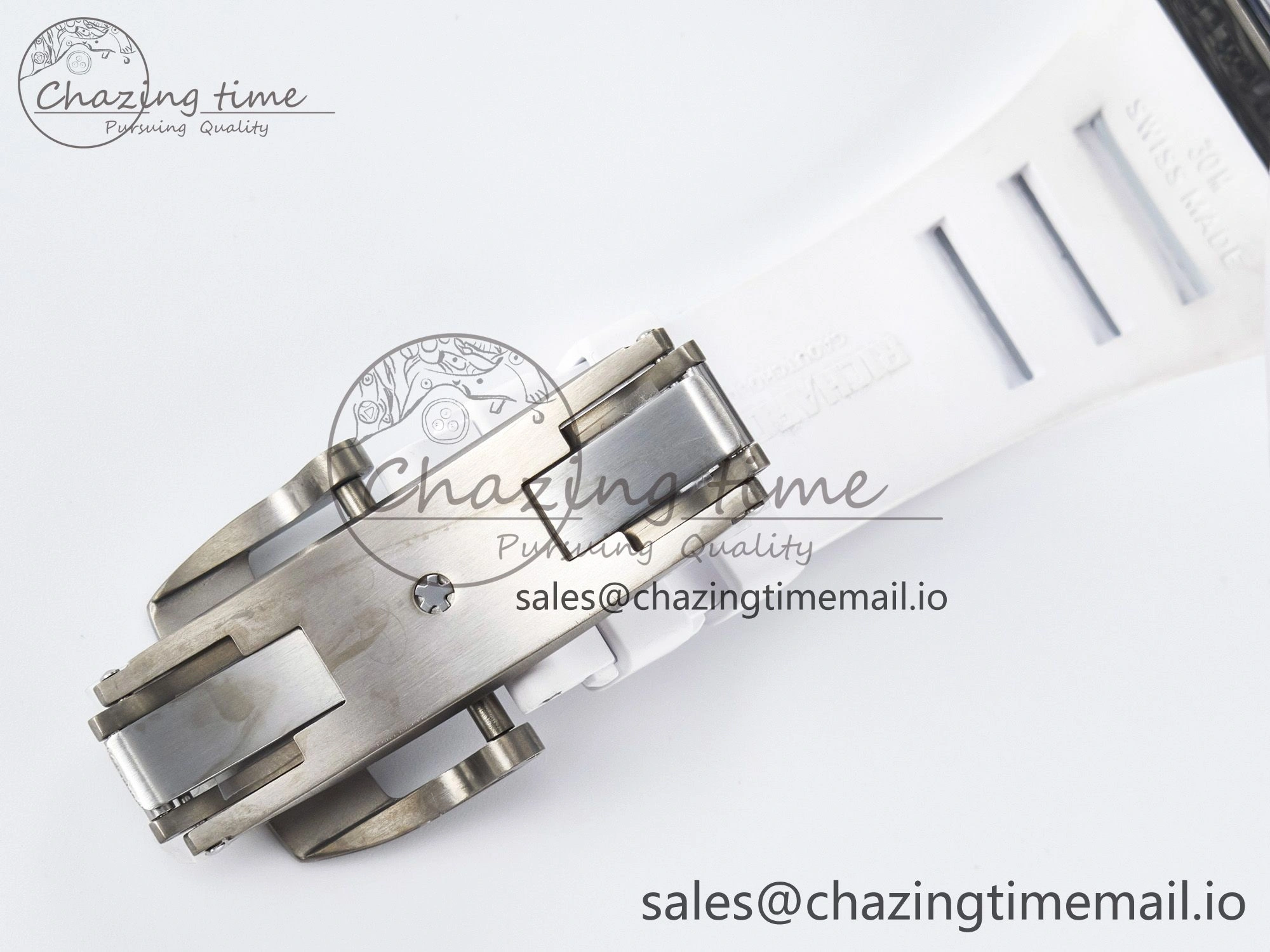 Custom RM055 NTPT PPMF 1:1 Best Edition Blue Bezel Blue Crown on Rubber Strap Custom Vaucher Movement