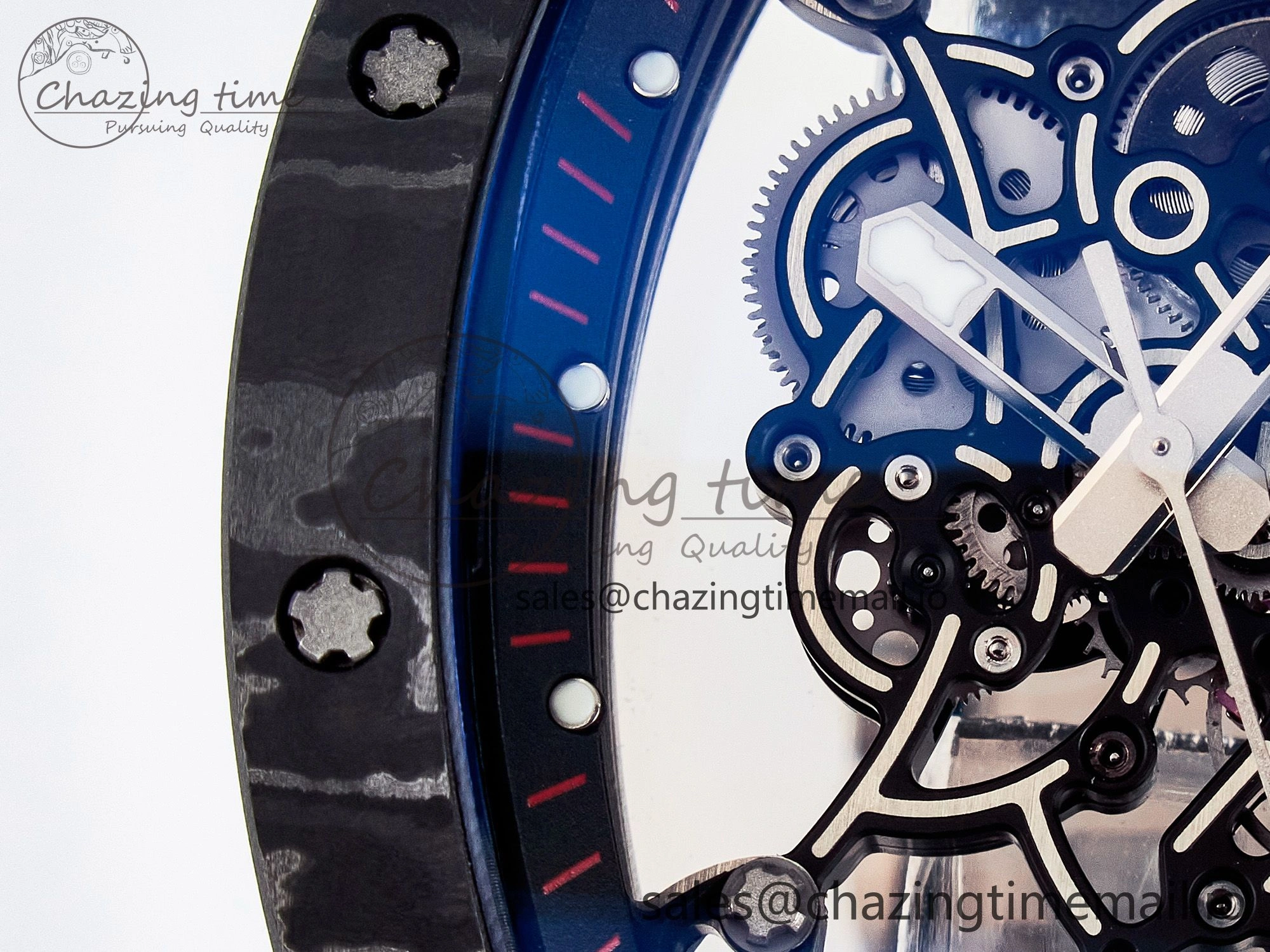Custom RM055 NTPT  Ti PPMF 1:1 Best Edition Black Bezel Black Crown on Rubber Strap Custom Vaucher Movement