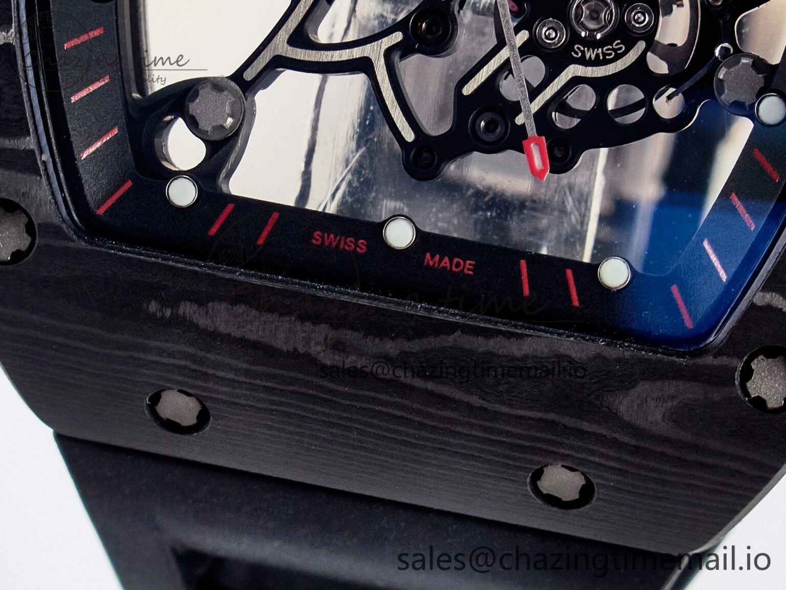 Custom RM055 NTPT  Ti PPMF 1:1 Best Edition Black Bezel Black Crown on Rubber Strap Custom Vaucher Movement