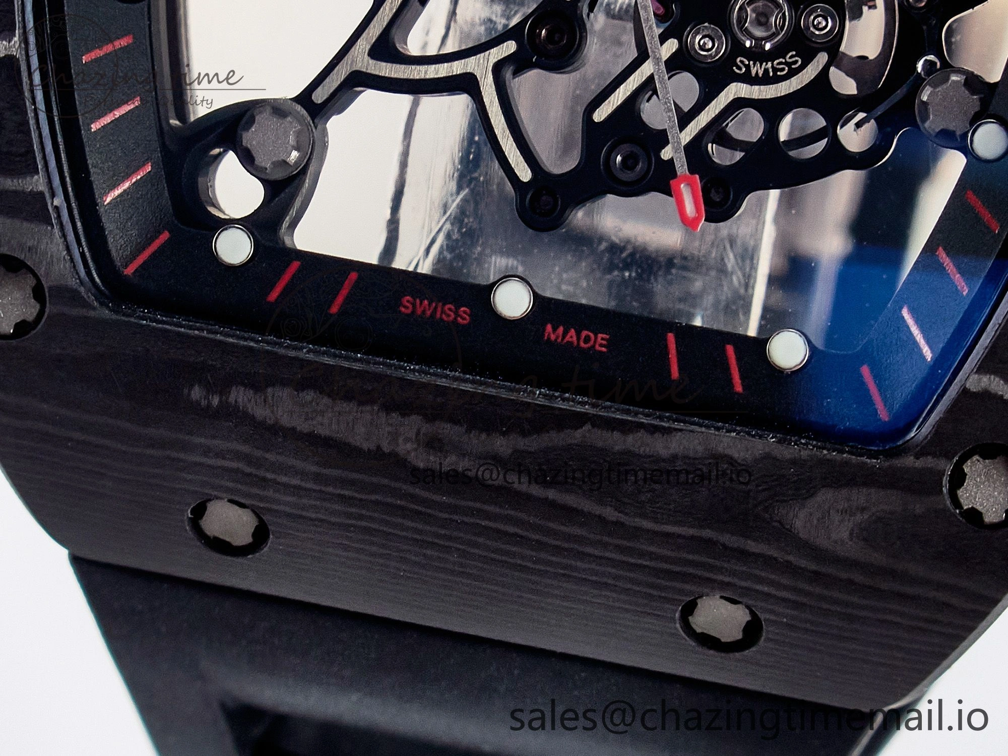 Custom RM055 NTPT  Ti PPMF 1:1 Best Edition Black Bezel Black Crown on Rubber Strap Custom Vaucher Movement