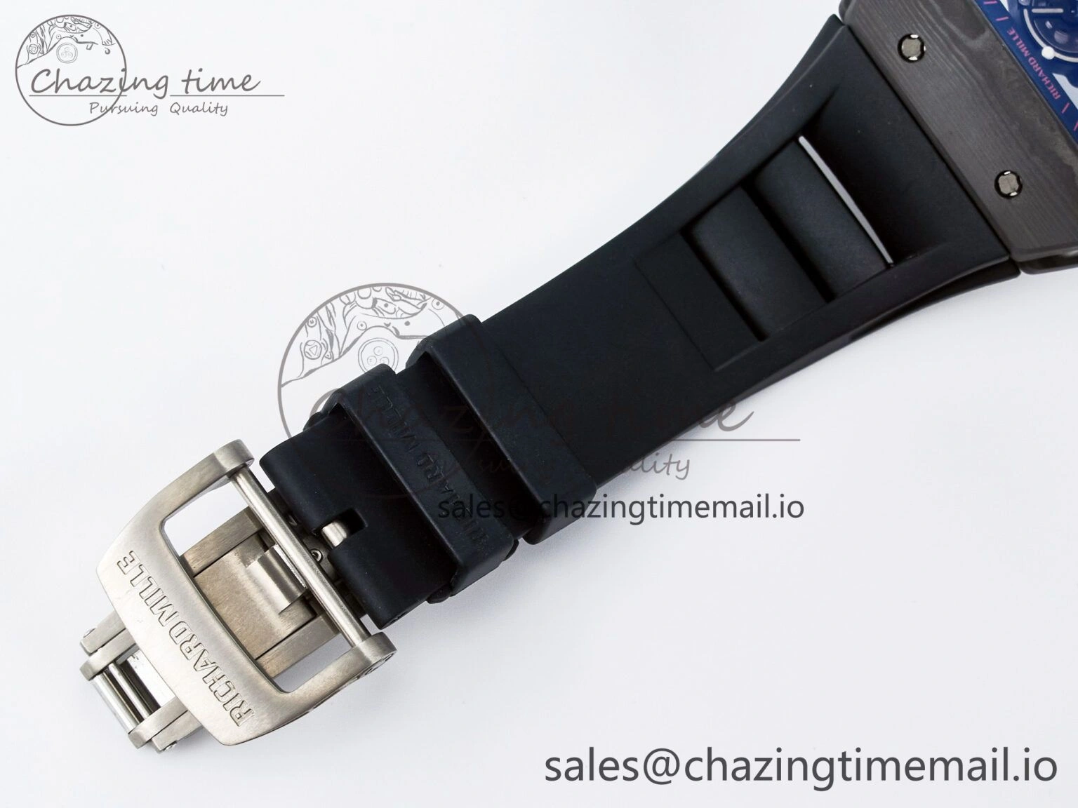 Custom RM055 NTPT  Ti PPMF 1:1 Best Edition Black Bezel Black Crown on Rubber Strap Custom Vaucher Movement