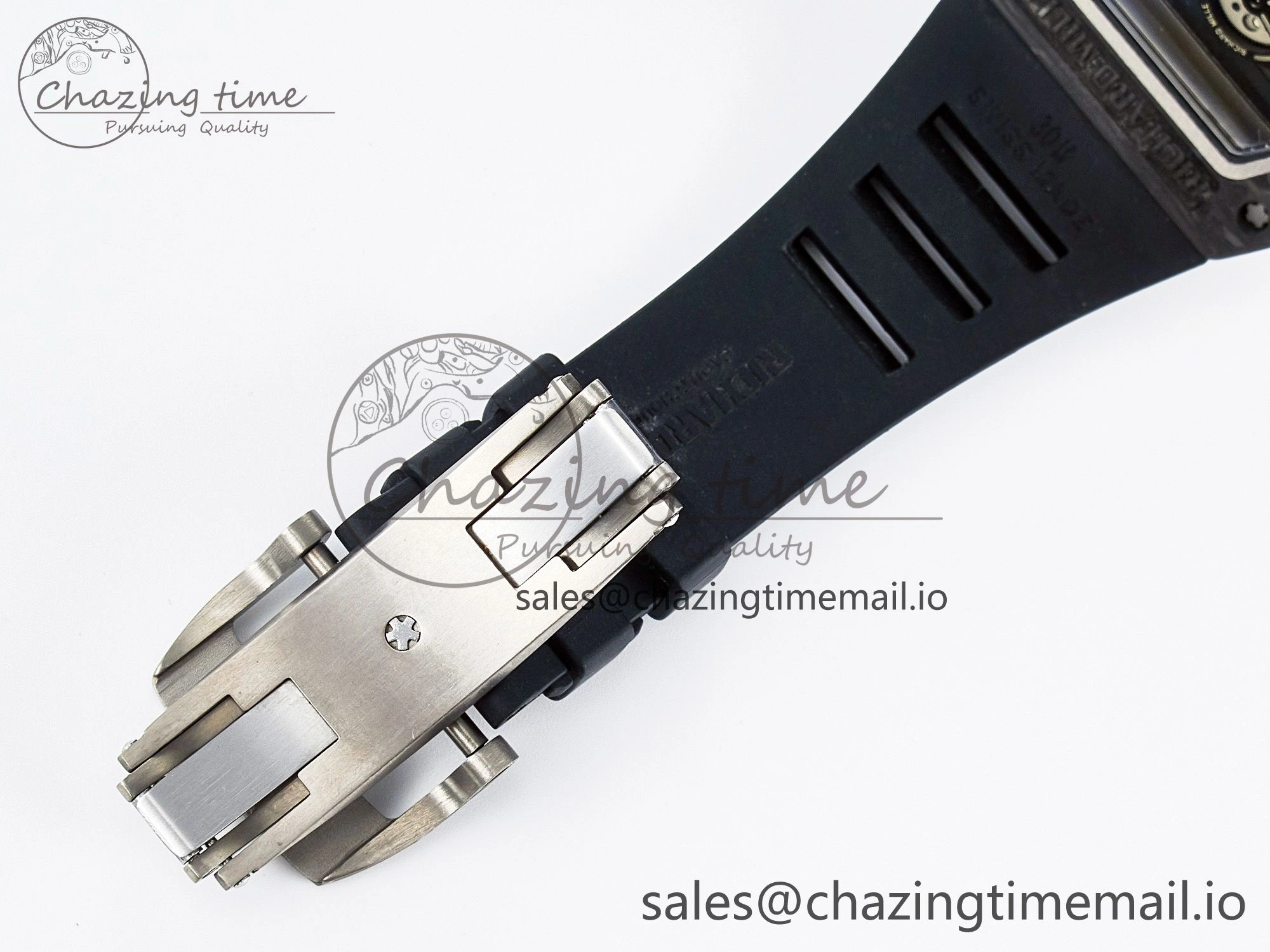 Custom RM055 NTPT  Ti PPMF 1:1 Best Edition Black Bezel Black Crown on Rubber Strap Custom Vaucher Movement