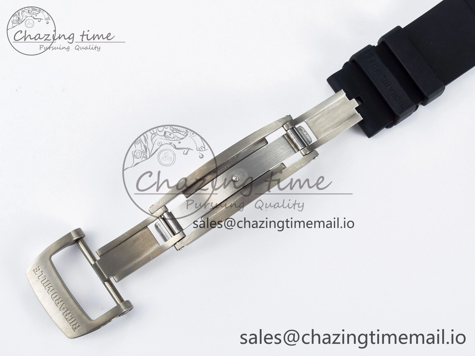 Custom RM055 NTPT  Ti PPMF 1:1 Best Edition Black Bezel Black Crown on Rubber Strap Custom Vaucher Movement