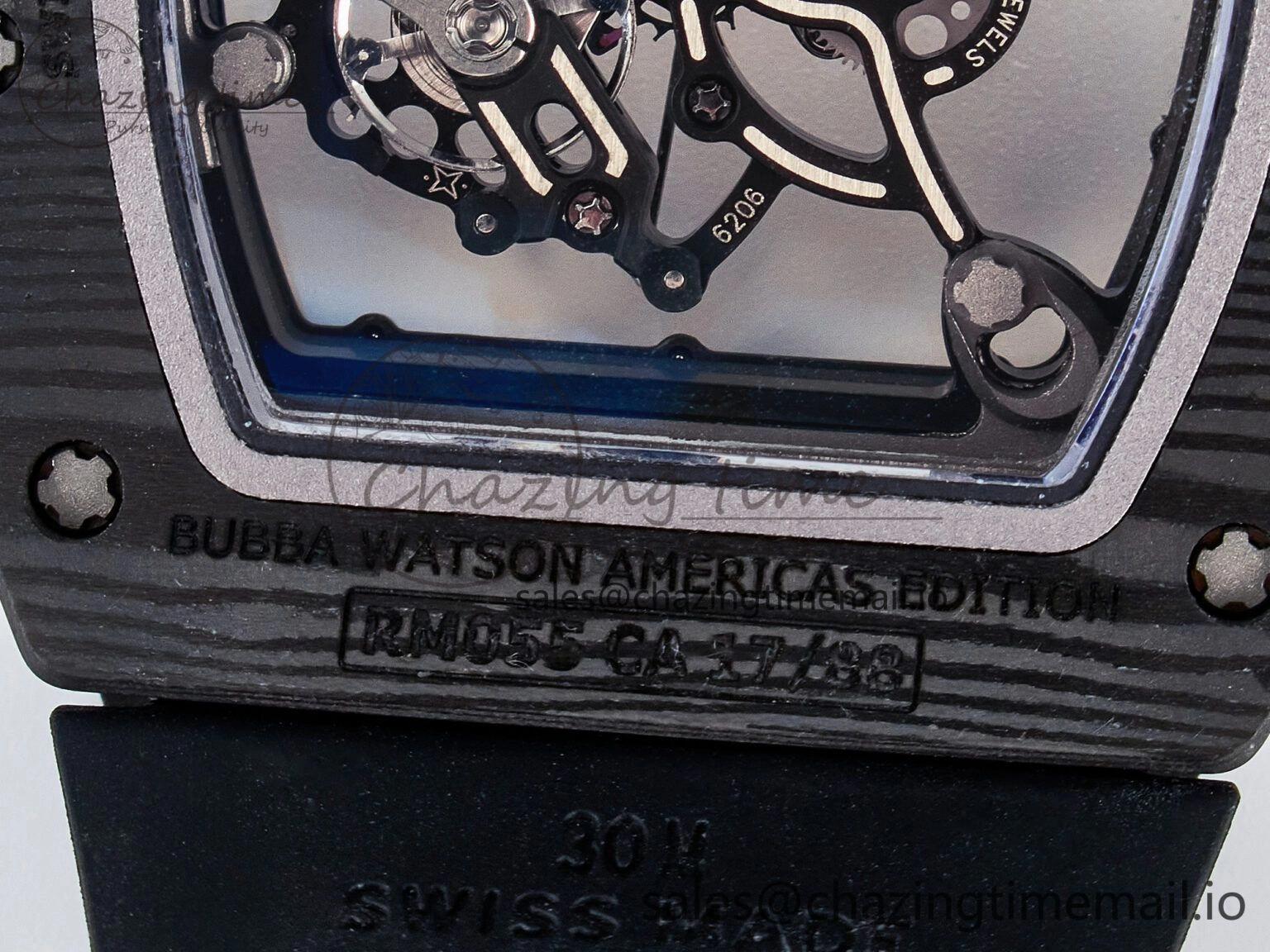 Custom RM055 NTPT  Ti PPMF 1:1 Best Edition Black Bezel Black Crown on Rubber Strap Custom Vaucher Movement
