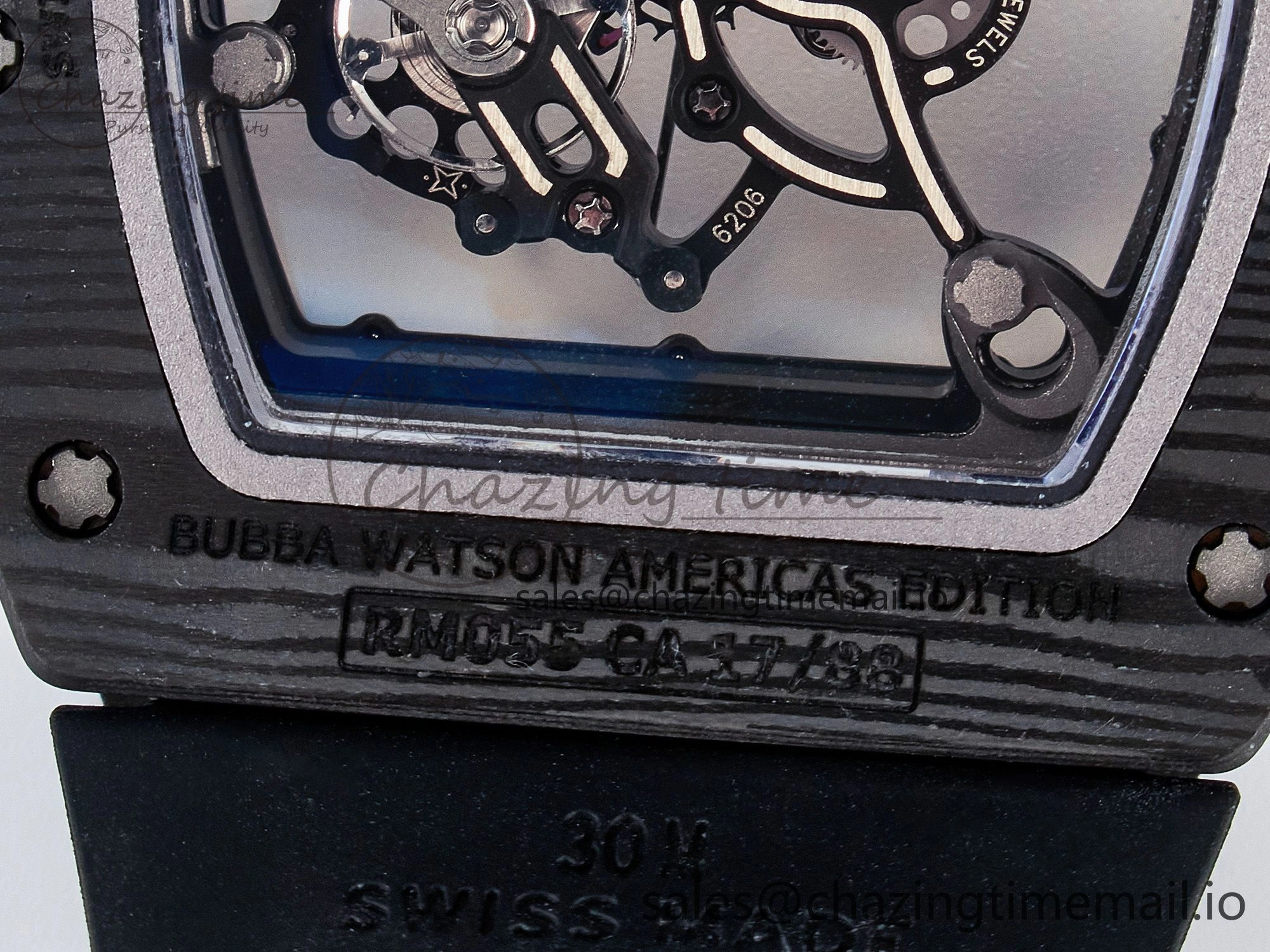 Custom RM055 NTPT  Ti PPMF 1:1 Best Edition Black Bezel Black Crown on Rubber Strap Custom Vaucher Movement