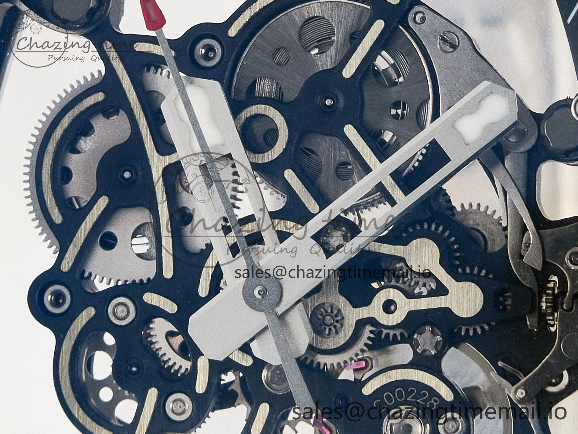 Custom RM055 White Ceramic APSF 1:1 Best Edition Black Bezel White Crown on Rubber Strap Custom Vaucher Movement
