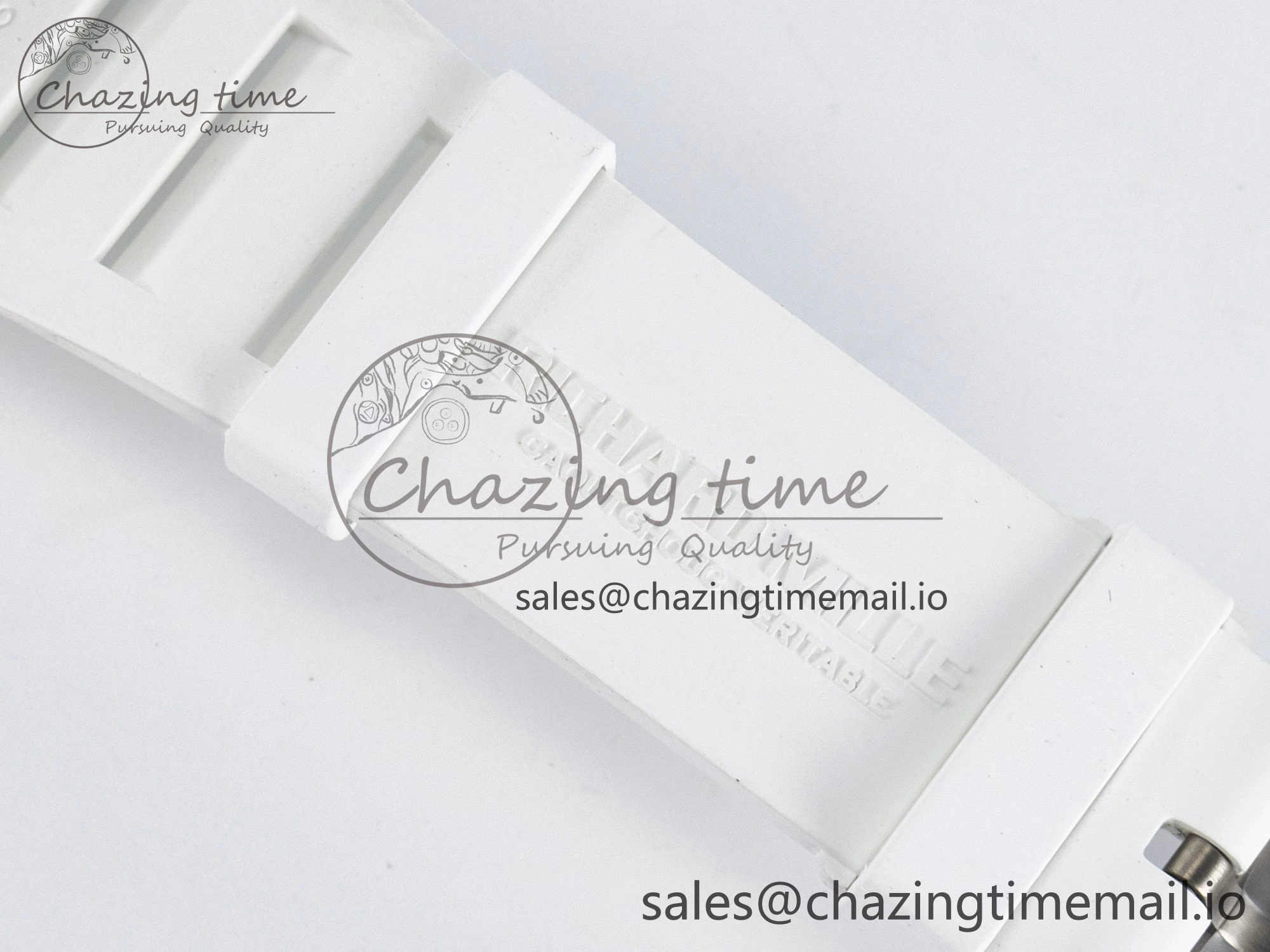 Custom RM055 White Ceramic APSF 1:1 Best Edition Black Bezel White Crown on Rubber Strap Custom Vaucher Movement