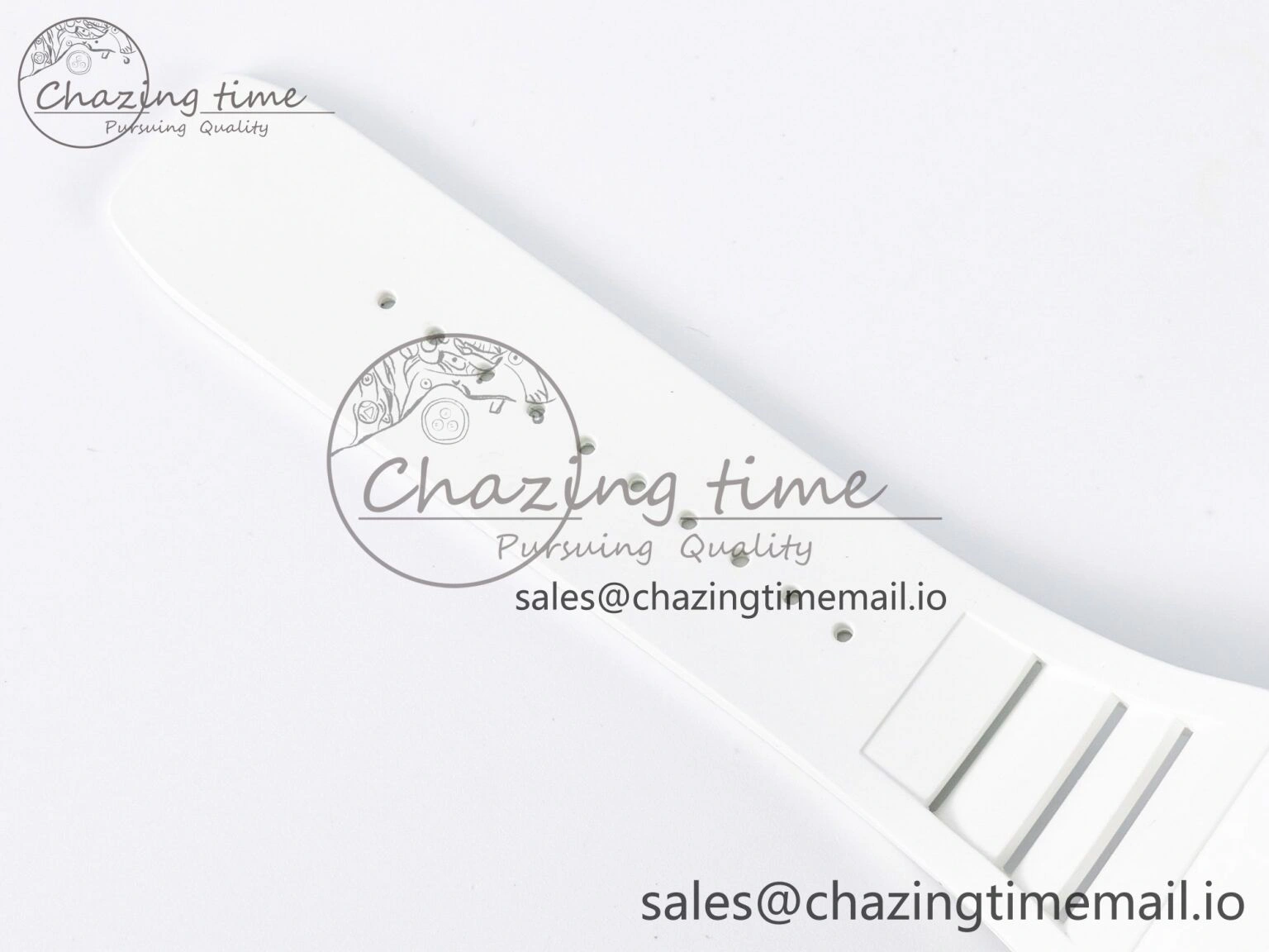 Custom RM055 White Ceramic APSF 1:1 Best Edition Black Bezel White Crown on Rubber Strap Custom Vaucher Movement