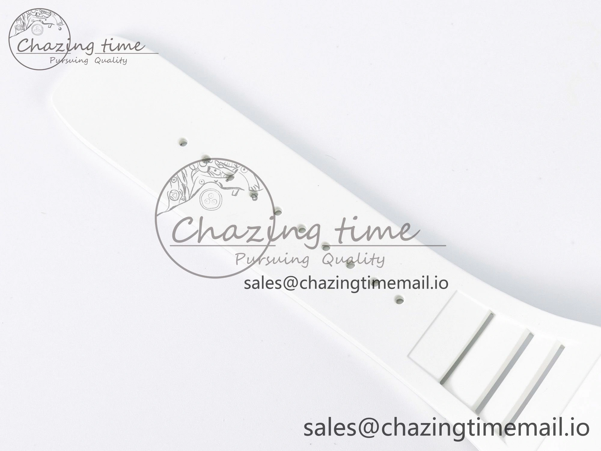 Custom RM055 White Ceramic APSF 1:1 Best Edition Black Bezel White Crown on Rubber Strap Custom Vaucher Movement