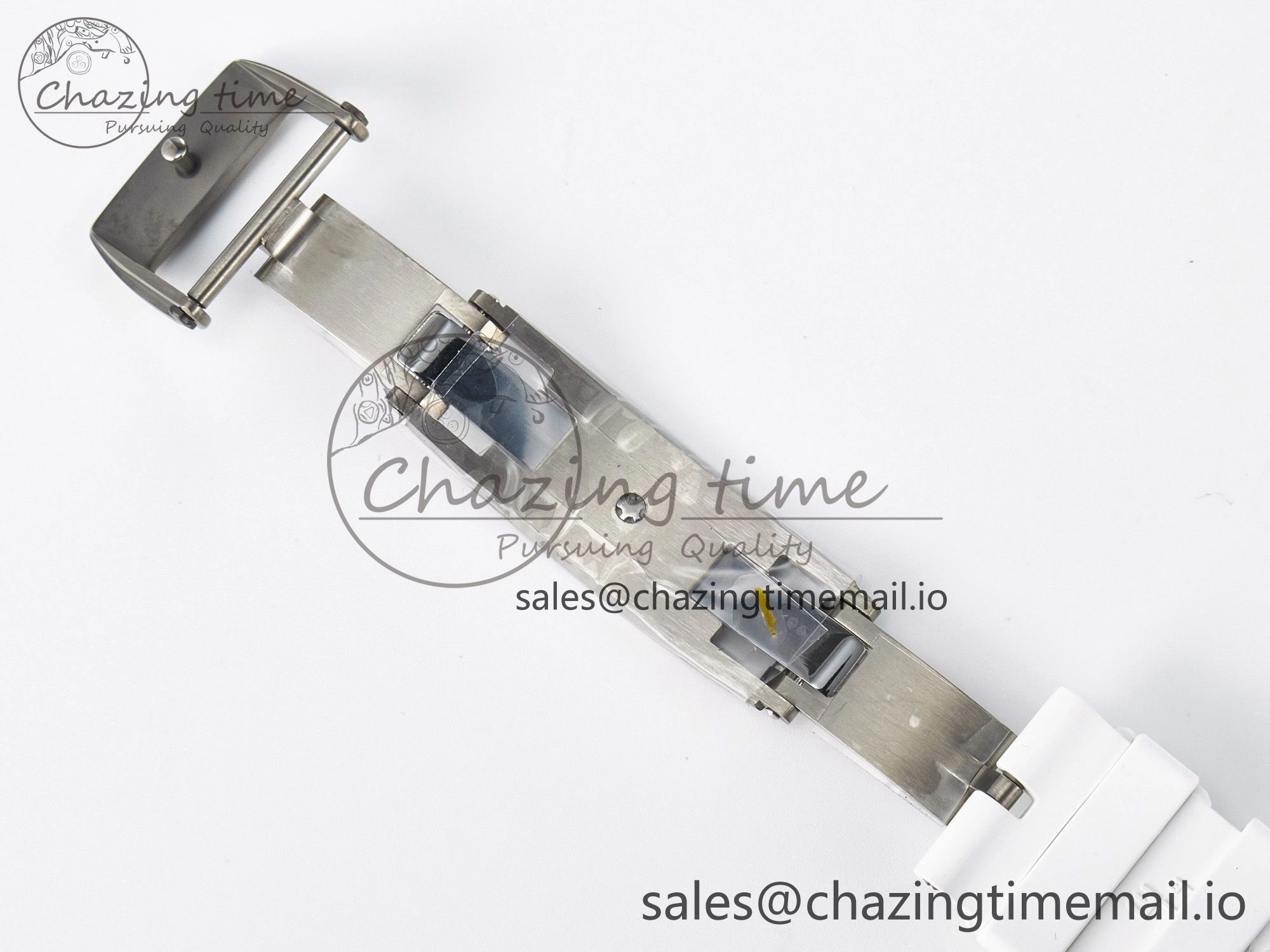 Custom RM055 White Ceramic APSF 1:1 Best Edition Black Bezel White Crown on Rubber Strap Custom Vaucher Movement