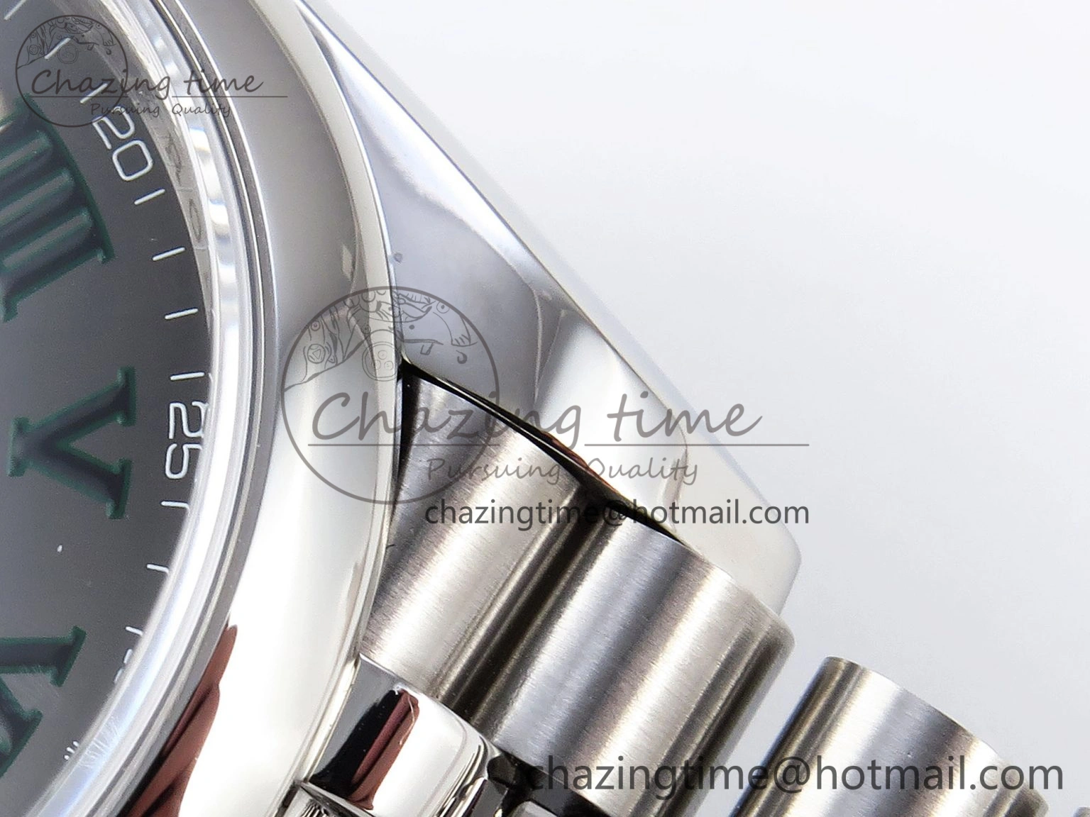 DATEJUST 36 SS 126200 VSF 1:1 BEST EDITION 904L STEEL GRAY DIAL GREEN ROMAN ON JUBILEE BRACELET VS3235
