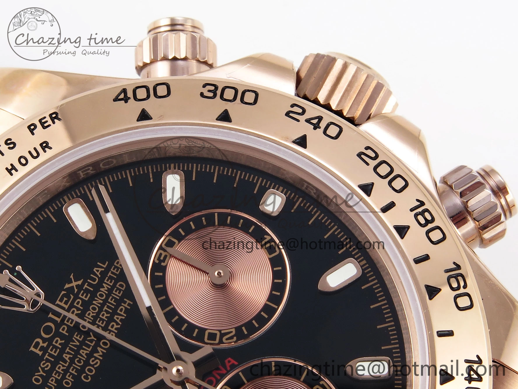 DAYTONA 116505 RG OMF BEST EDITION BLACK RG DIAL ON RG BRACELET A7750 (SLIM MOVEMENT)