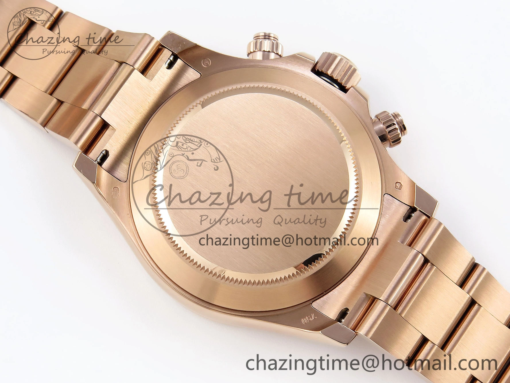 DAYTONA 116505 RG OMF BEST EDITION BROWN BLACK DIAL ON RG BRACELET A7750 (SLIM MOVEMENT)