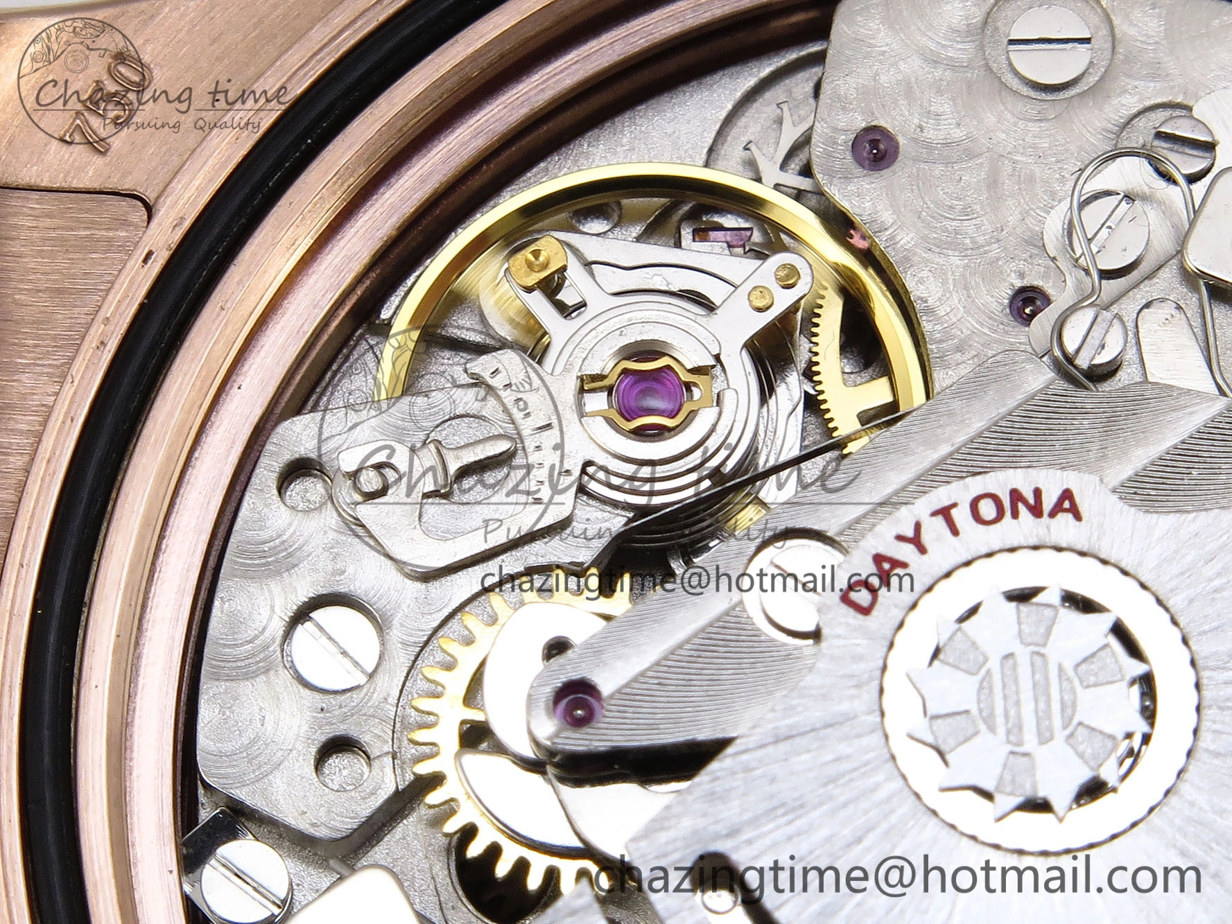 DAYTONA 116505 RG OMF BEST EDITION BROWN BLACK DIAL ON RG BRACELET A7750 (SLIM MOVEMENT)
