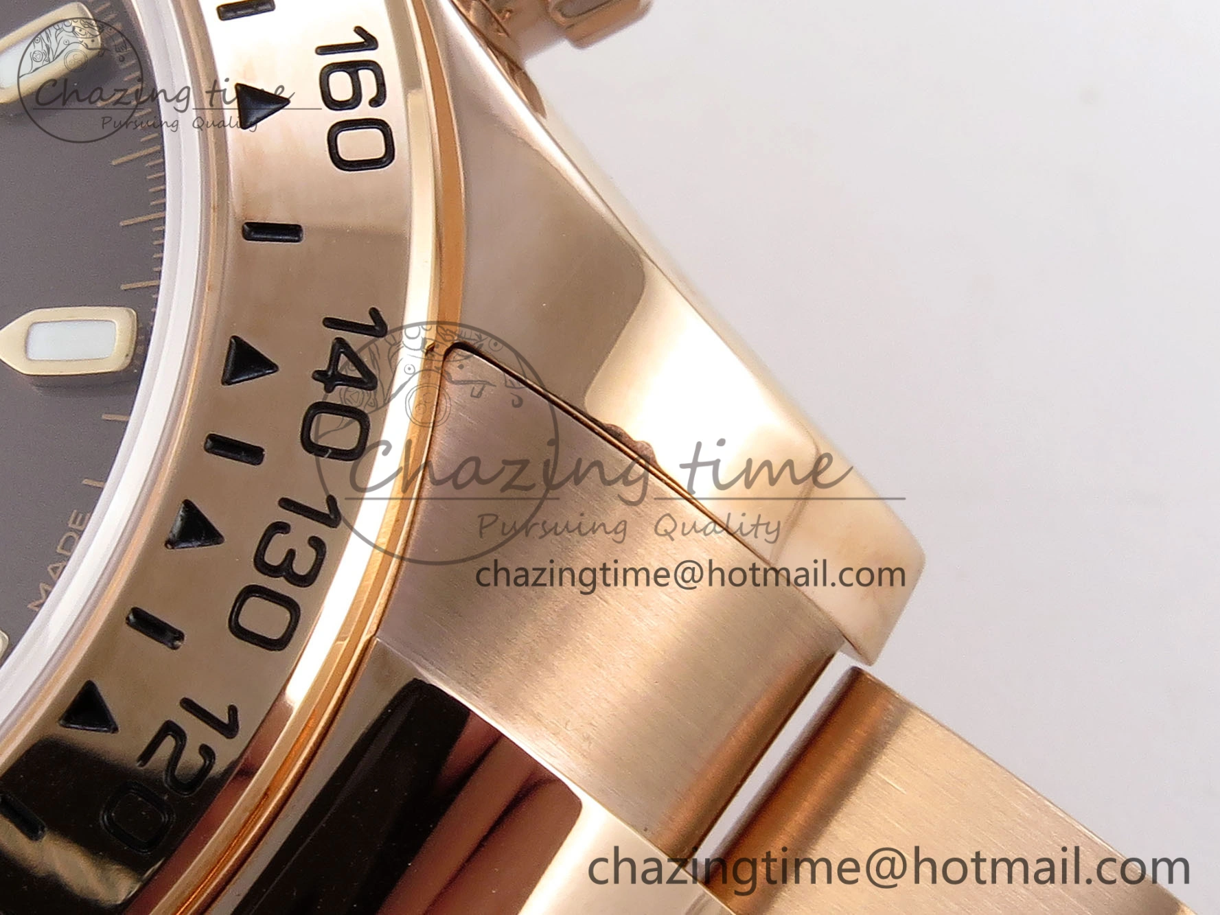 DAYTONA 116505 RG OMF BEST EDITION BROWN BLACK DIAL ON RG BRACELET A7750 (SLIM MOVEMENT)