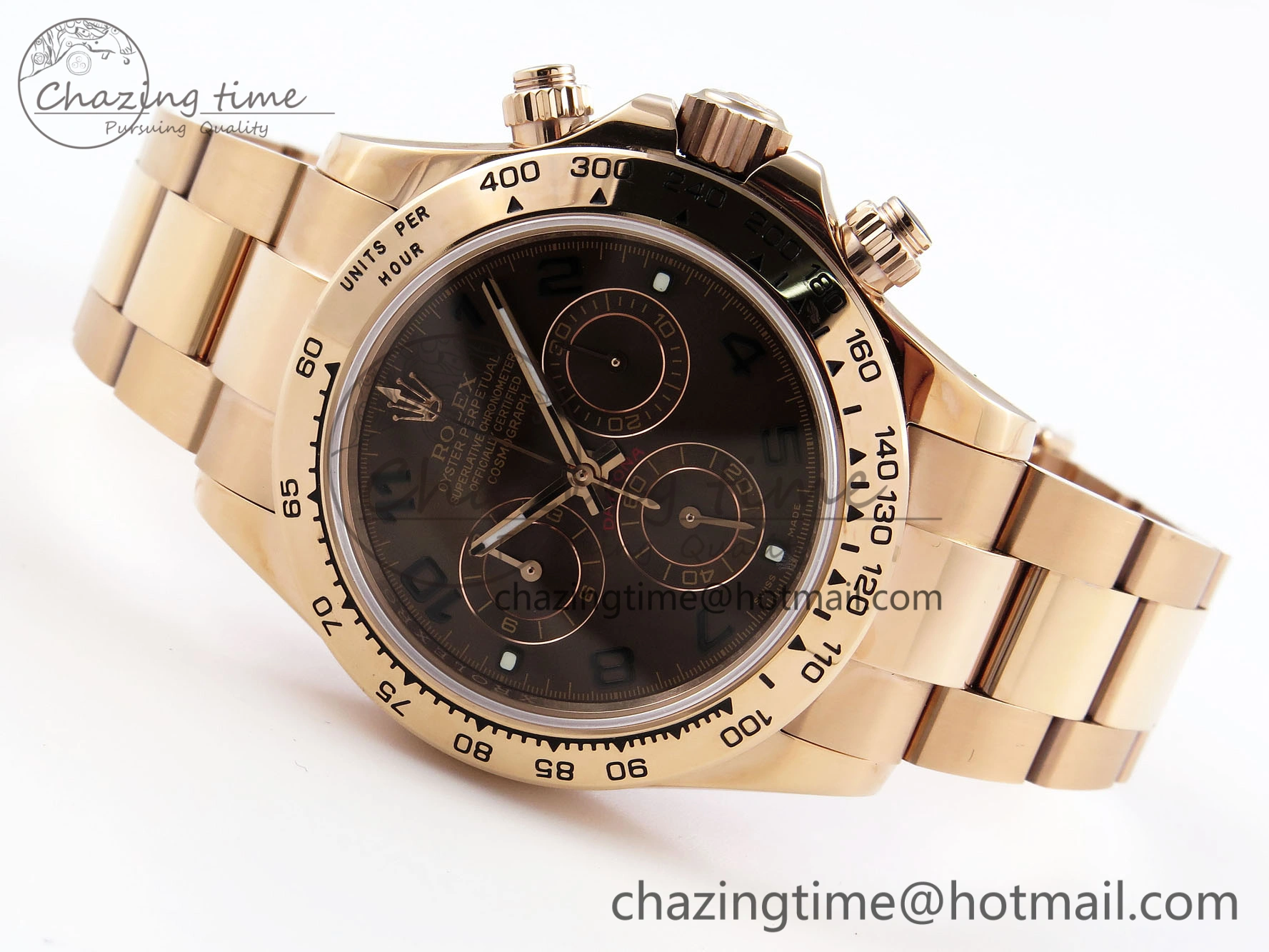 DAYTONA 116505 RG OMF BEST EDITION CHOCOLATE DIAL ON RG BRACELET A7750 (SLIM MOVEMENT)