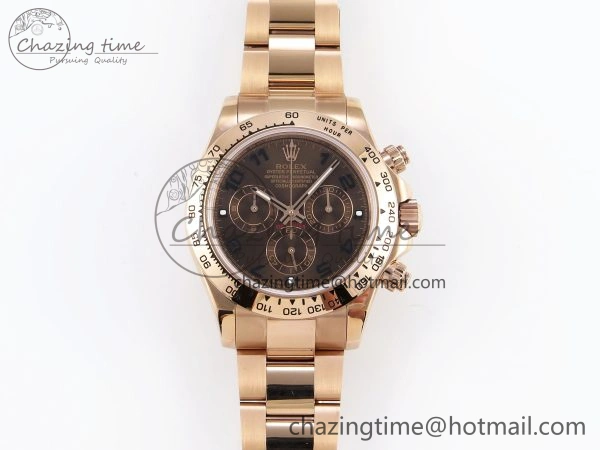 DAYTONA 116505 RG OMF BEST EDITION CHOCOLATE DIAL ON RG BRACELET A7750 (SLIM MOVEMENT)