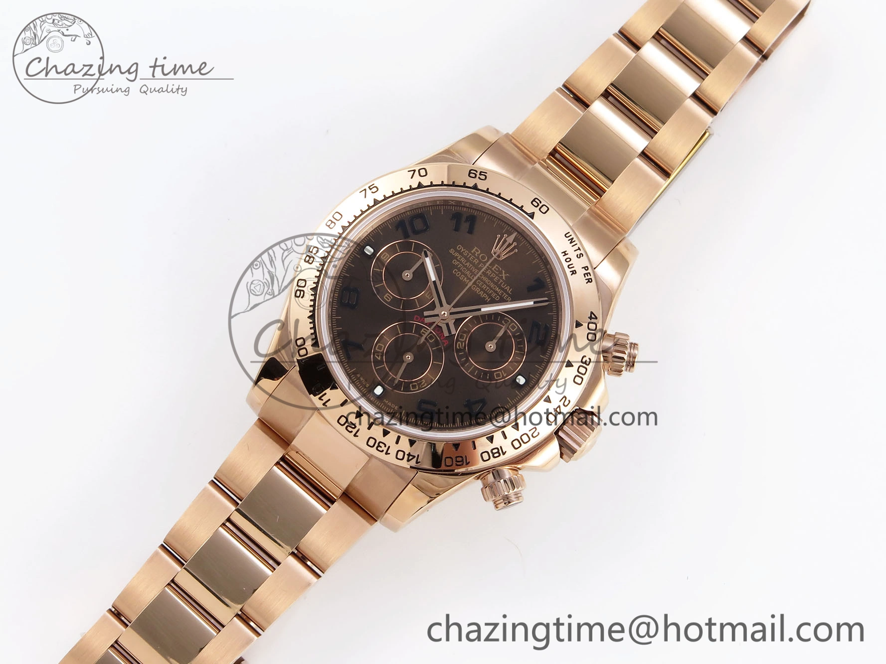 DAYTONA 116505 RG OMF BEST EDITION CHOCOLATE DIAL ON RG BRACELET A7750 (SLIM MOVEMENT)