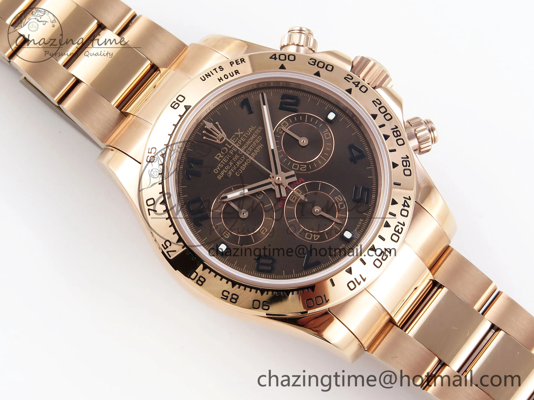 DAYTONA 116505 RG OMF BEST EDITION CHOCOLATE DIAL ON RG BRACELET A7750 (SLIM MOVEMENT)