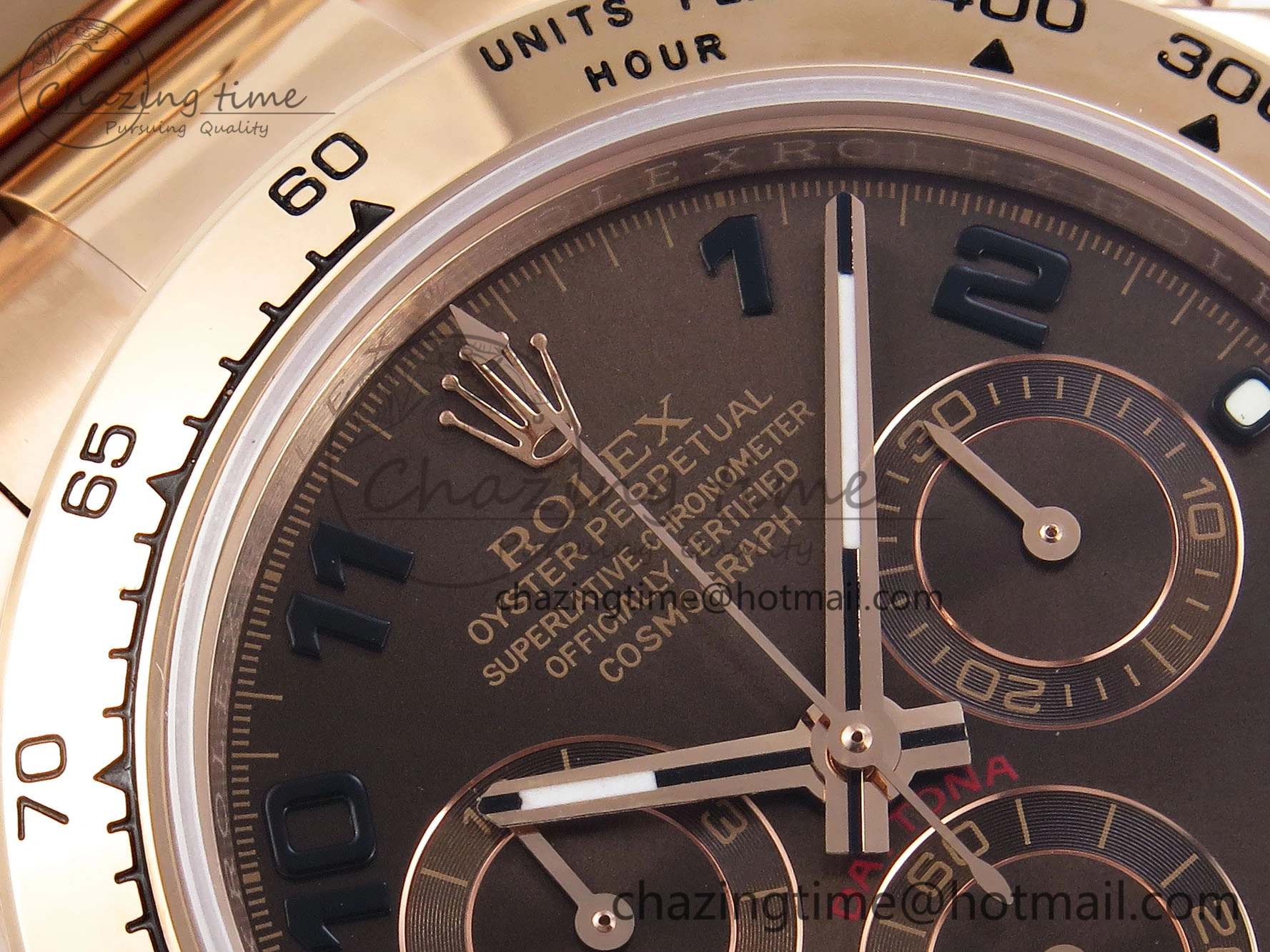 DAYTONA 116505 RG OMF BEST EDITION CHOCOLATE DIAL ON RG BRACELET A7750 (SLIM MOVEMENT)