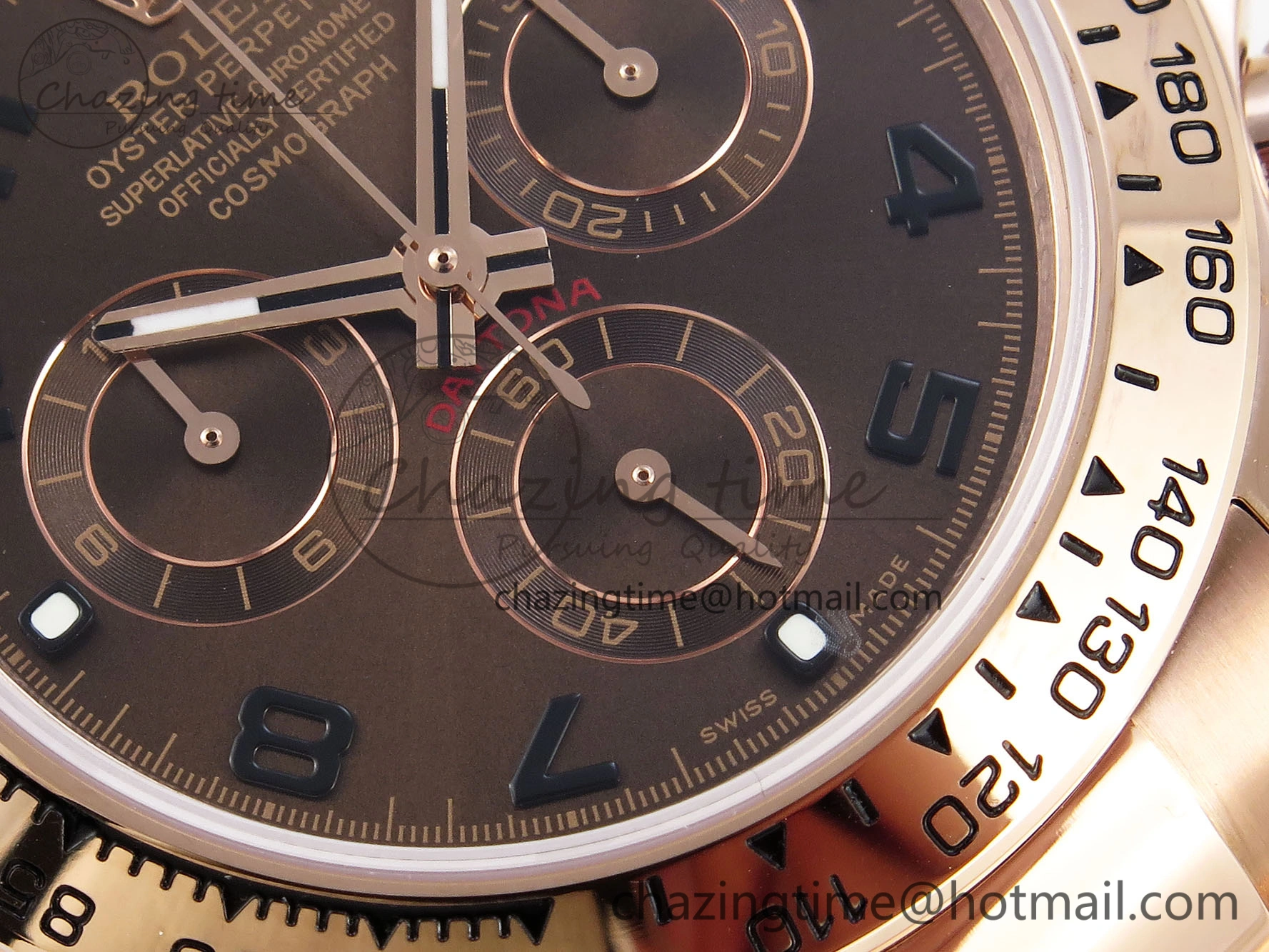 DAYTONA 116505 RG OMF BEST EDITION CHOCOLATE DIAL ON RG BRACELET A7750 (SLIM MOVEMENT)