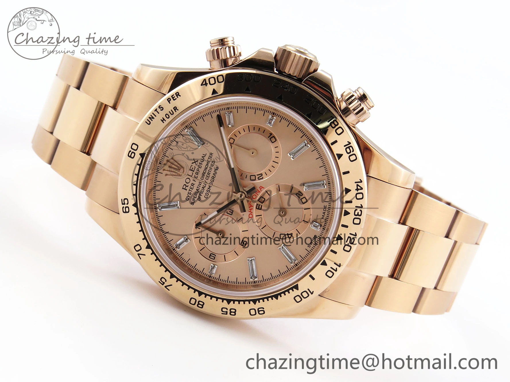 DAYTONA 116505 RG OMF BEST EDITION RG CRYSTAL DIAL ON RG BRACELET A7750 (SLIM MOVEMENT)