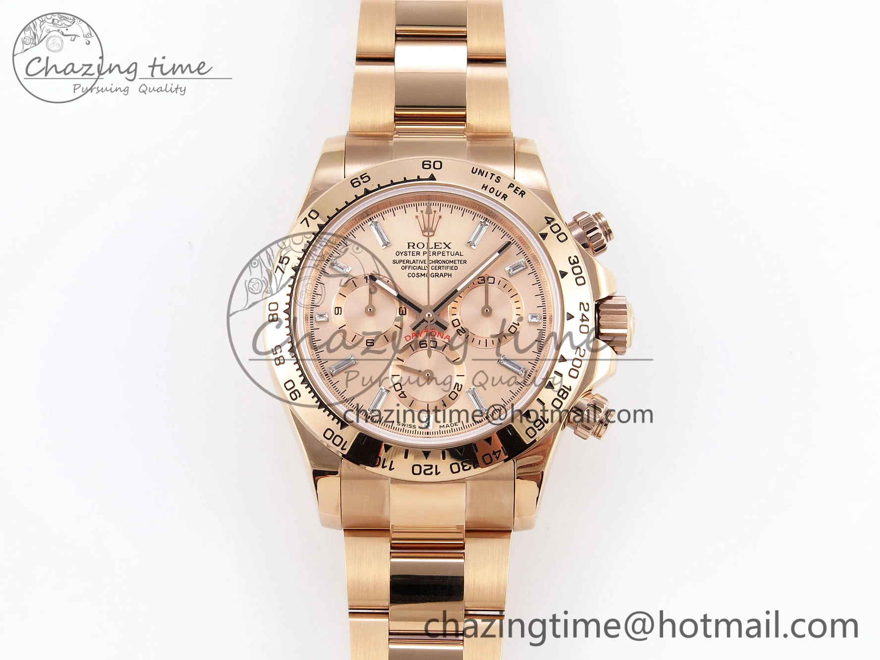 DAYTONA 116505 RG OMF BEST EDITION RG CRYSTAL DIAL ON RG BRACELET A7750 (SLIM MOVEMENT)