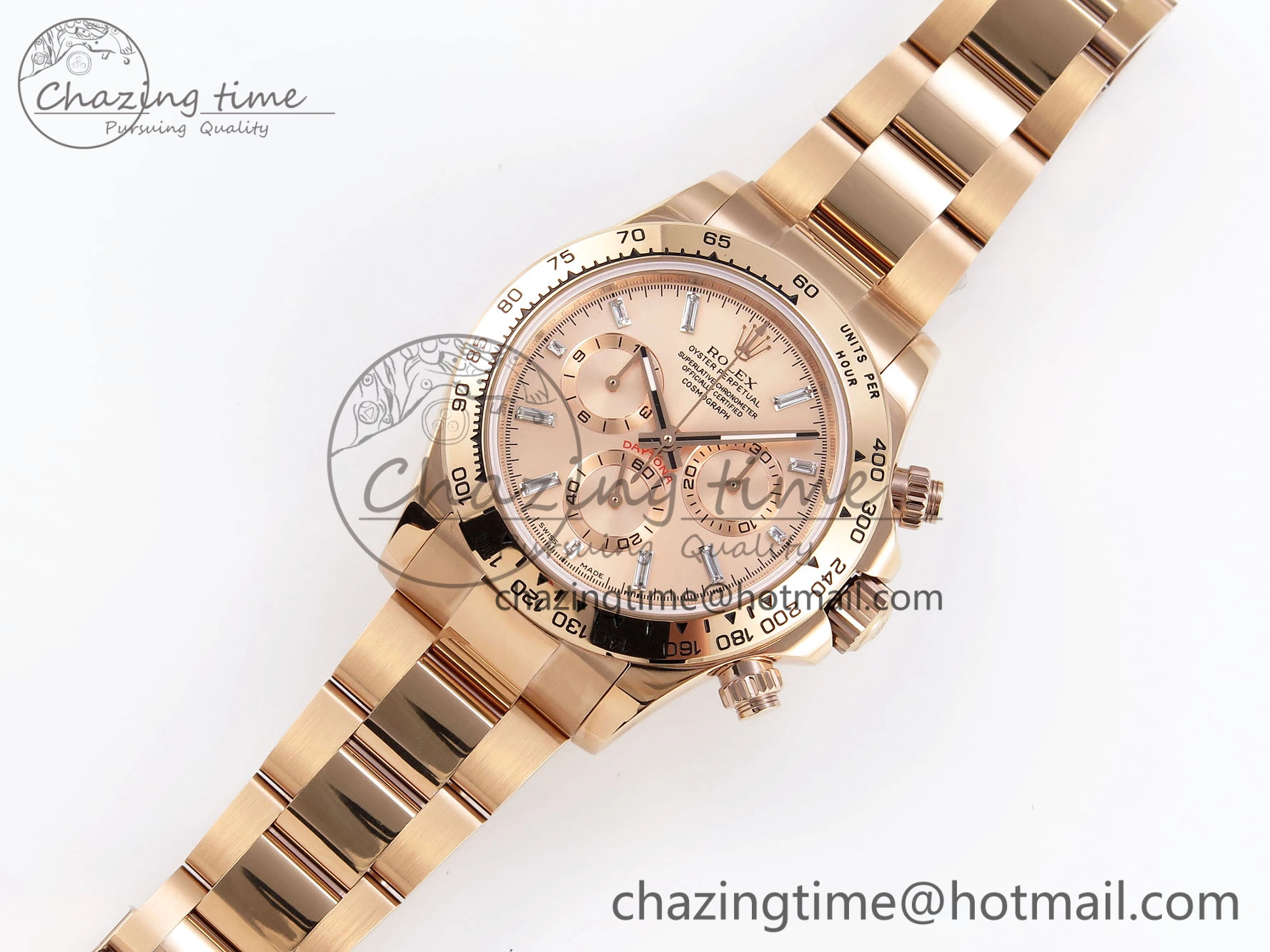 DAYTONA 116505 RG OMF BEST EDITION RG CRYSTAL DIAL ON RG BRACELET A7750 (SLIM MOVEMENT)