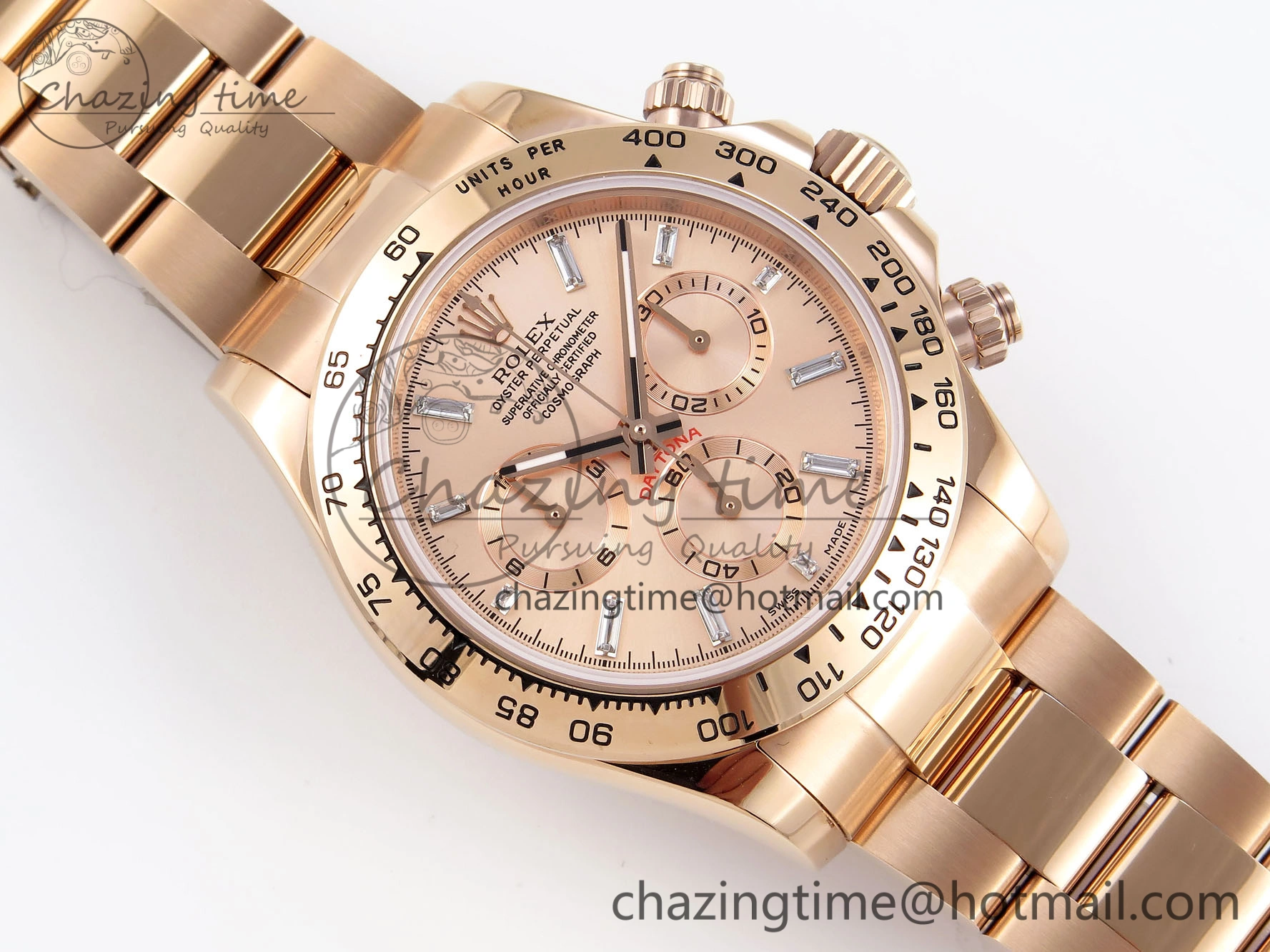 DAYTONA 116505 RG OMF BEST EDITION RG CRYSTAL DIAL ON RG BRACELET A7750 (SLIM MOVEMENT)