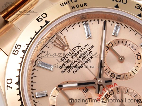 DAYTONA 116505 RG OMF BEST EDITION RG CRYSTAL DIAL ON RG BRACELET A7750 (SLIM MOVEMENT)