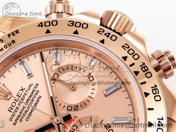 DAYTONA 116505 RG OMF BEST EDITION RG CRYSTAL DIAL ON RG BRACELET A7750 (SLIM MOVEMENT)