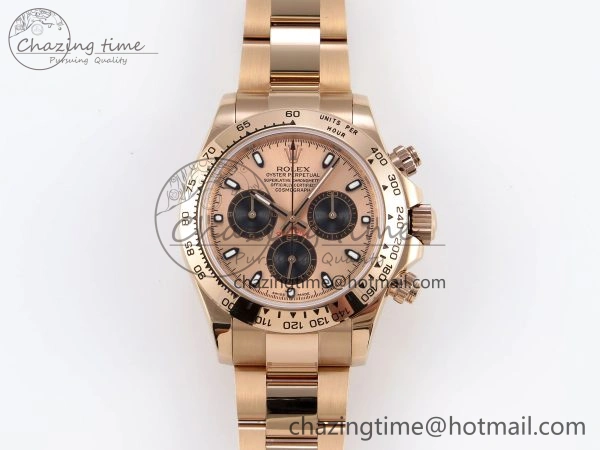 DAYTONA 116505 RG OMF BEST EDITION RG BLACK DIAL ON RG BRACELET A7750 (SLIM MOVEMENT)