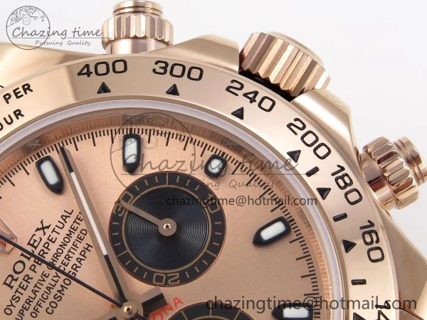 DAYTONA 116505 RG OMF BEST EDITION RG BLACK DIAL ON RG BRACELET A7750 (SLIM MOVEMENT)